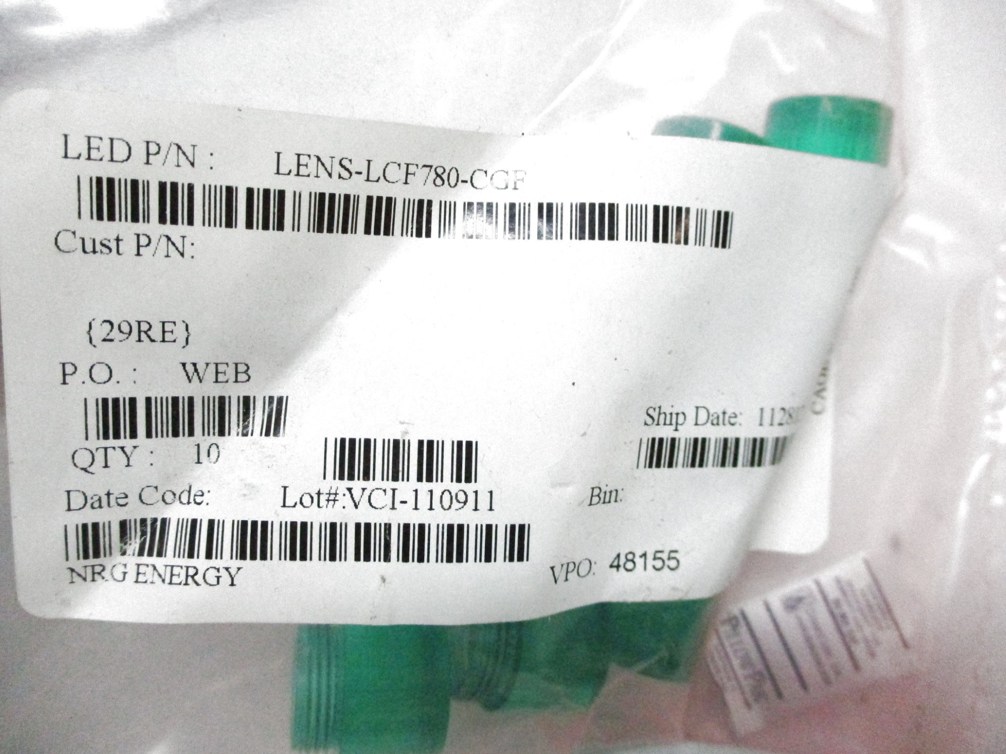 NRG ENERGY LENS-LCF780-CGF (PKG OF 10) NSMP