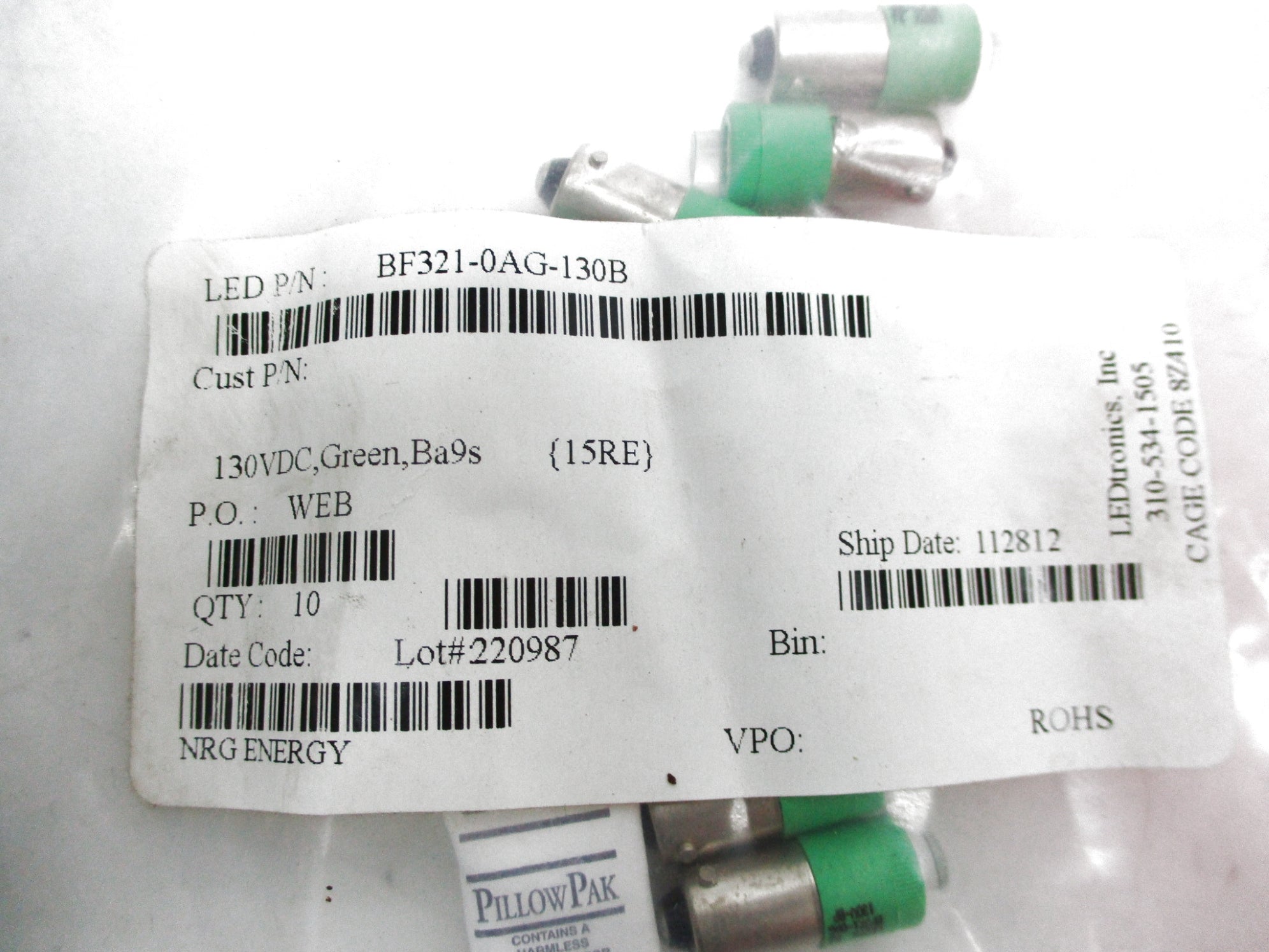 NRG ENERGY BF321-0AG-130B (PKG OF 10) NSMP