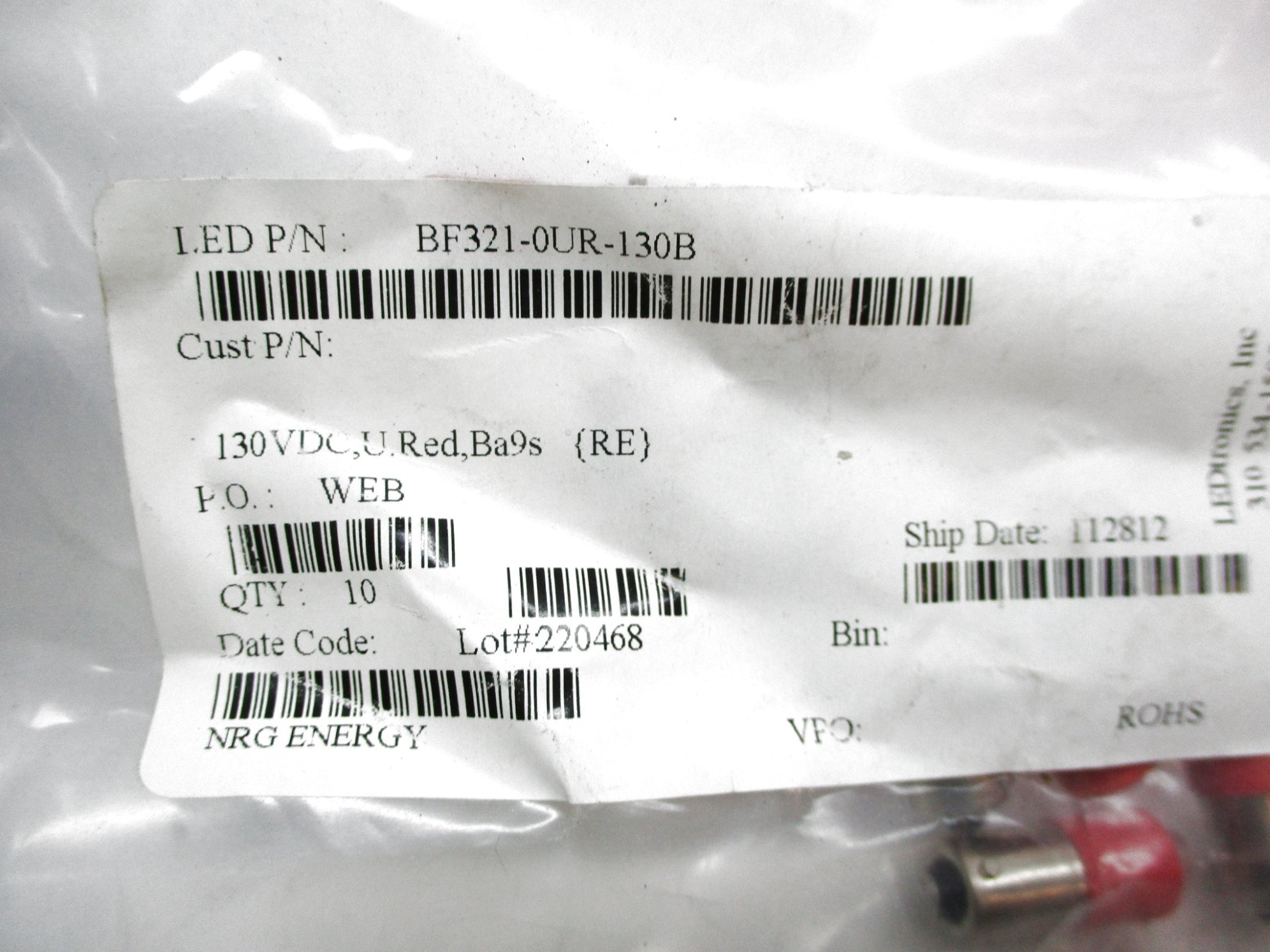 NRG ENERGY BF321-0UR-130B (PKG OF 10) NSMP
