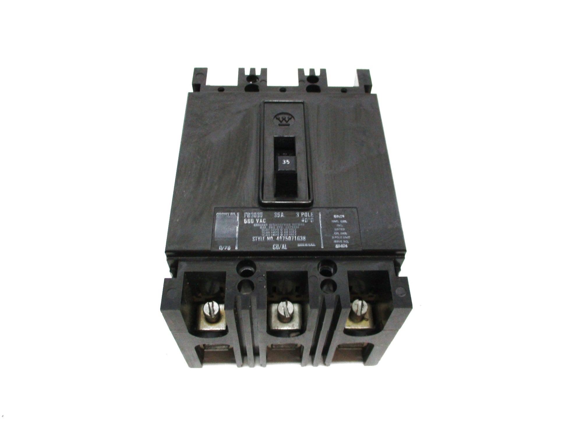 WESTINGHOUSE FB3035 35A 600VAC UNMP