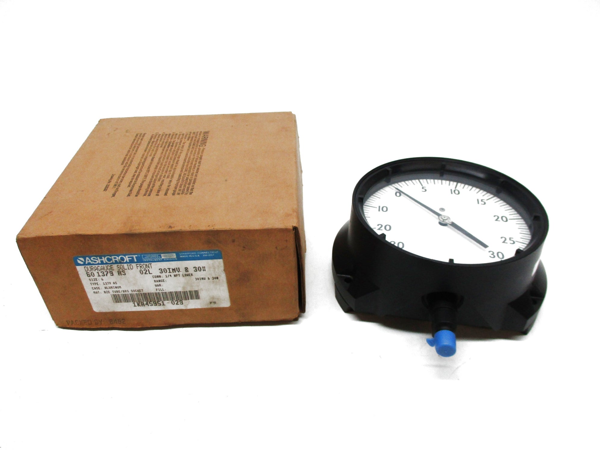 ASHCROFT 601379AS02L30IMV&30# 30" HG VAC TO 30PSI NSMP