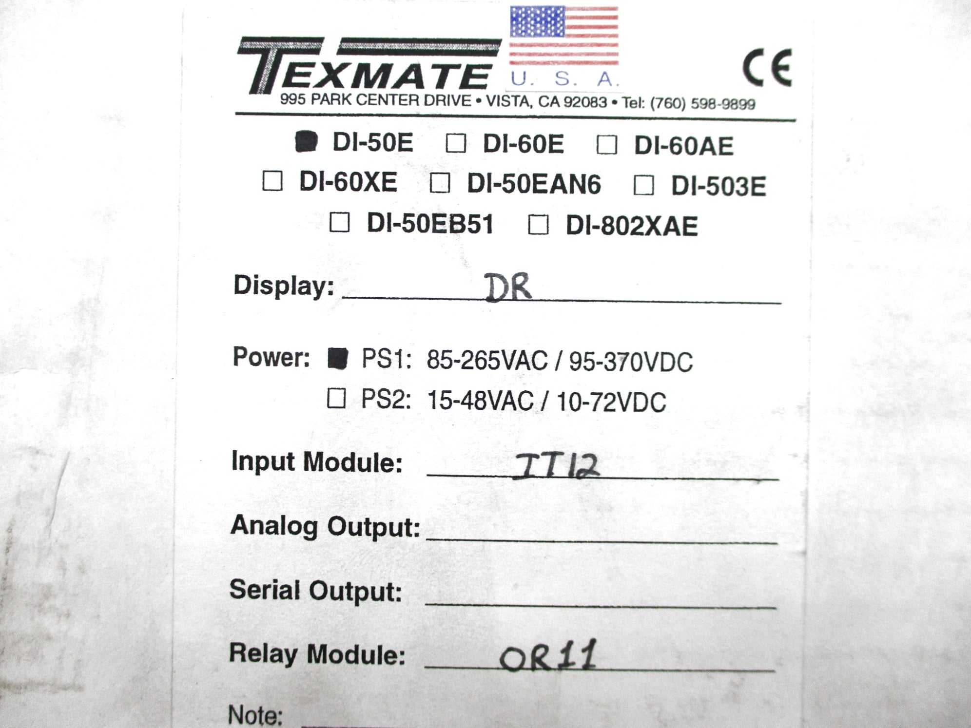 TEXMATE DI-50E NSMP