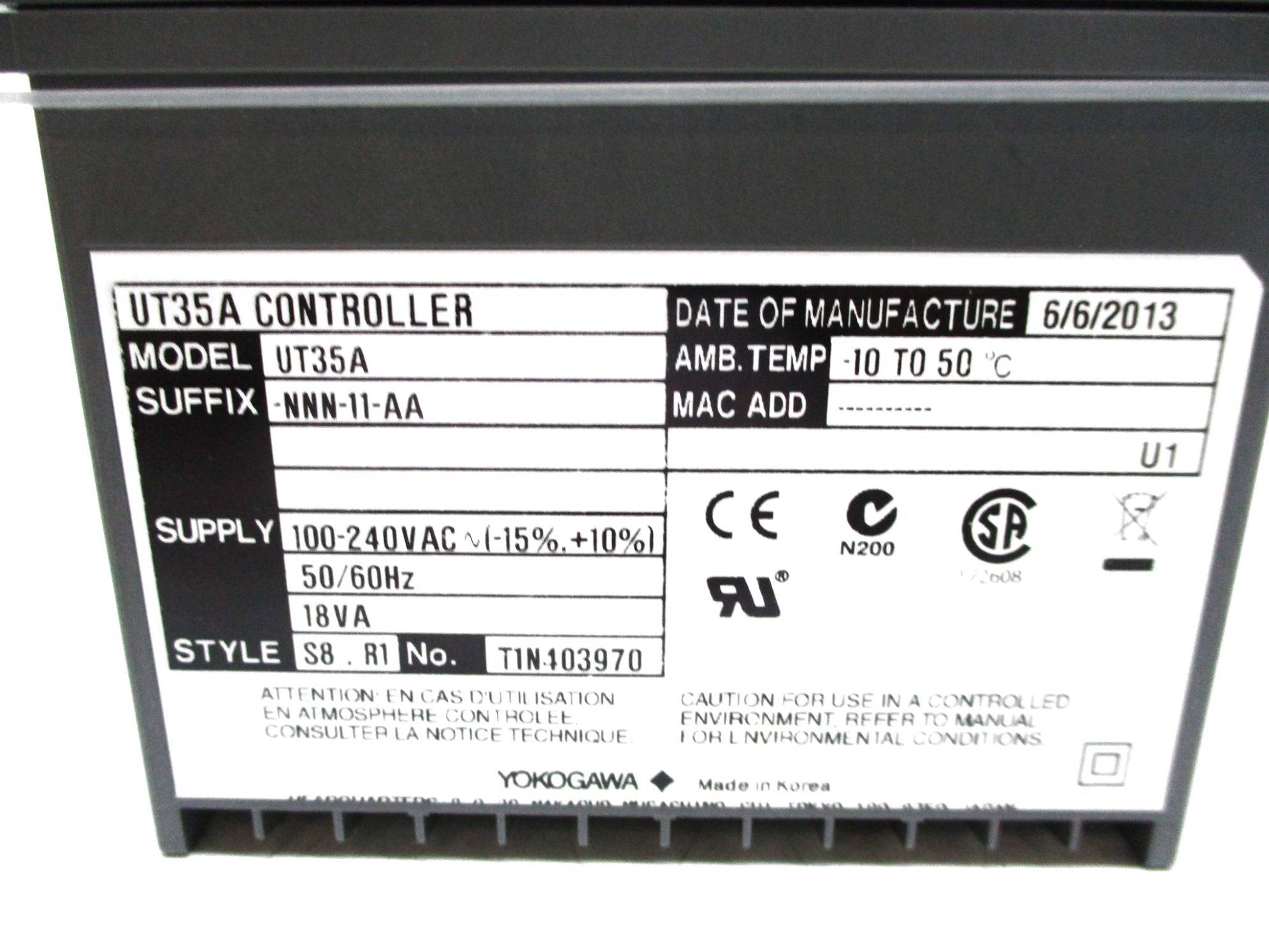 YOKOGAWA UT35A-NNN-11-AA NSMP