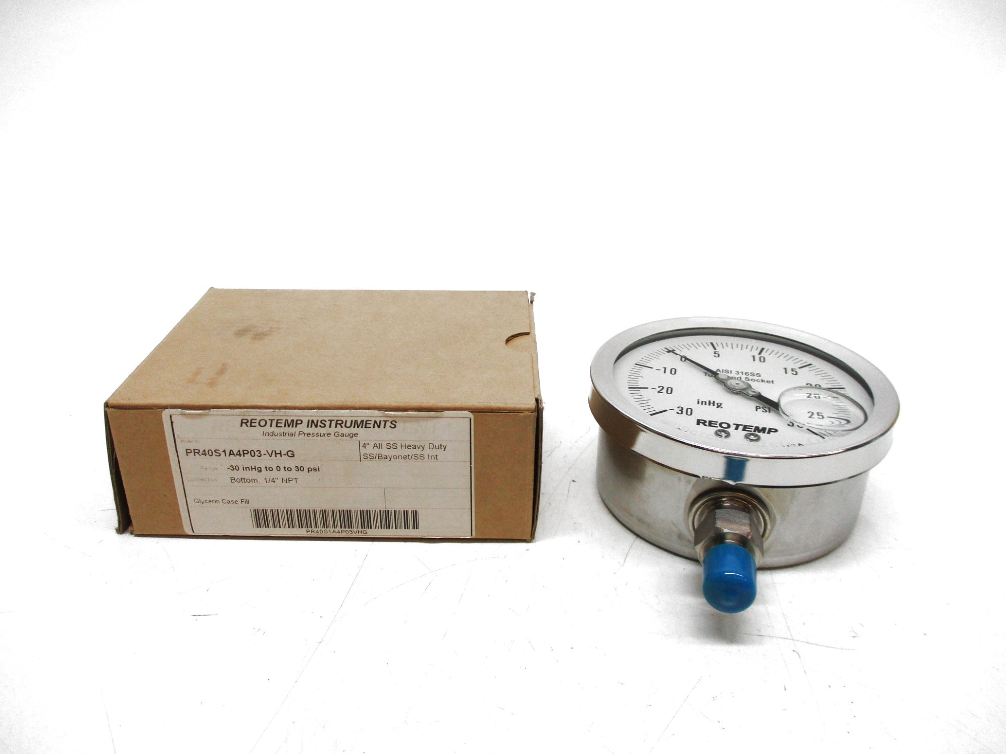 REOTEMP INSTRUMENTS PR40S1A4P03-VH-G -30"HG TO 30PSI NSMP