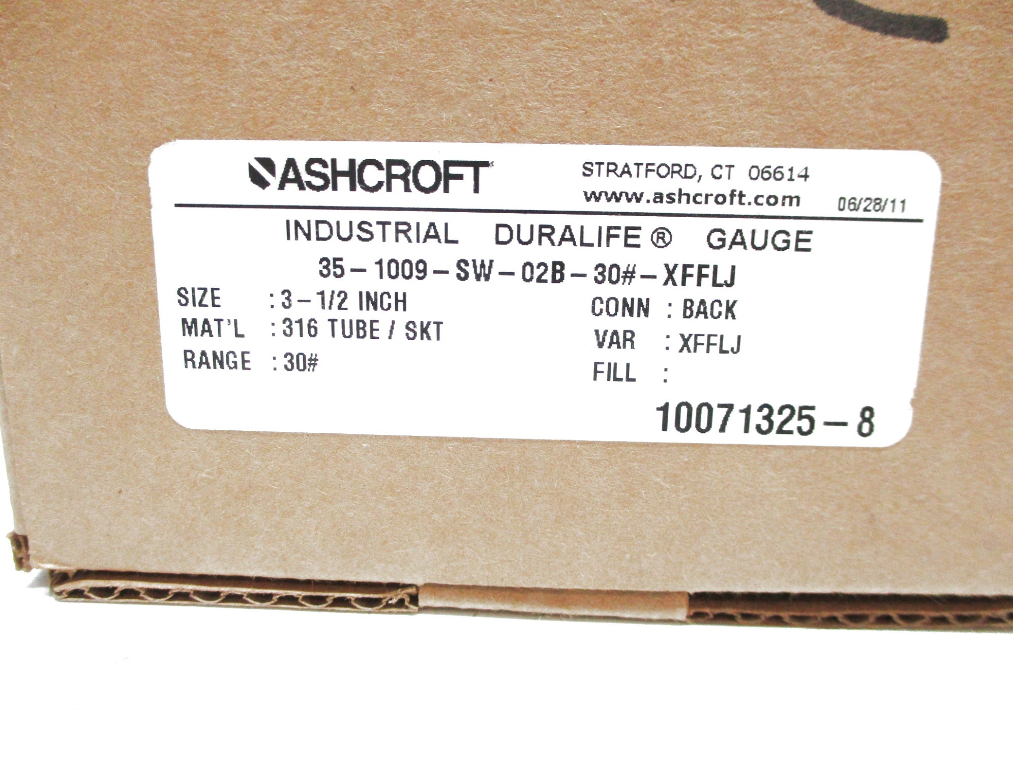 ASHCROFT 35-1009-SW-02B-30#-XFFLJ 30SPI NSMP