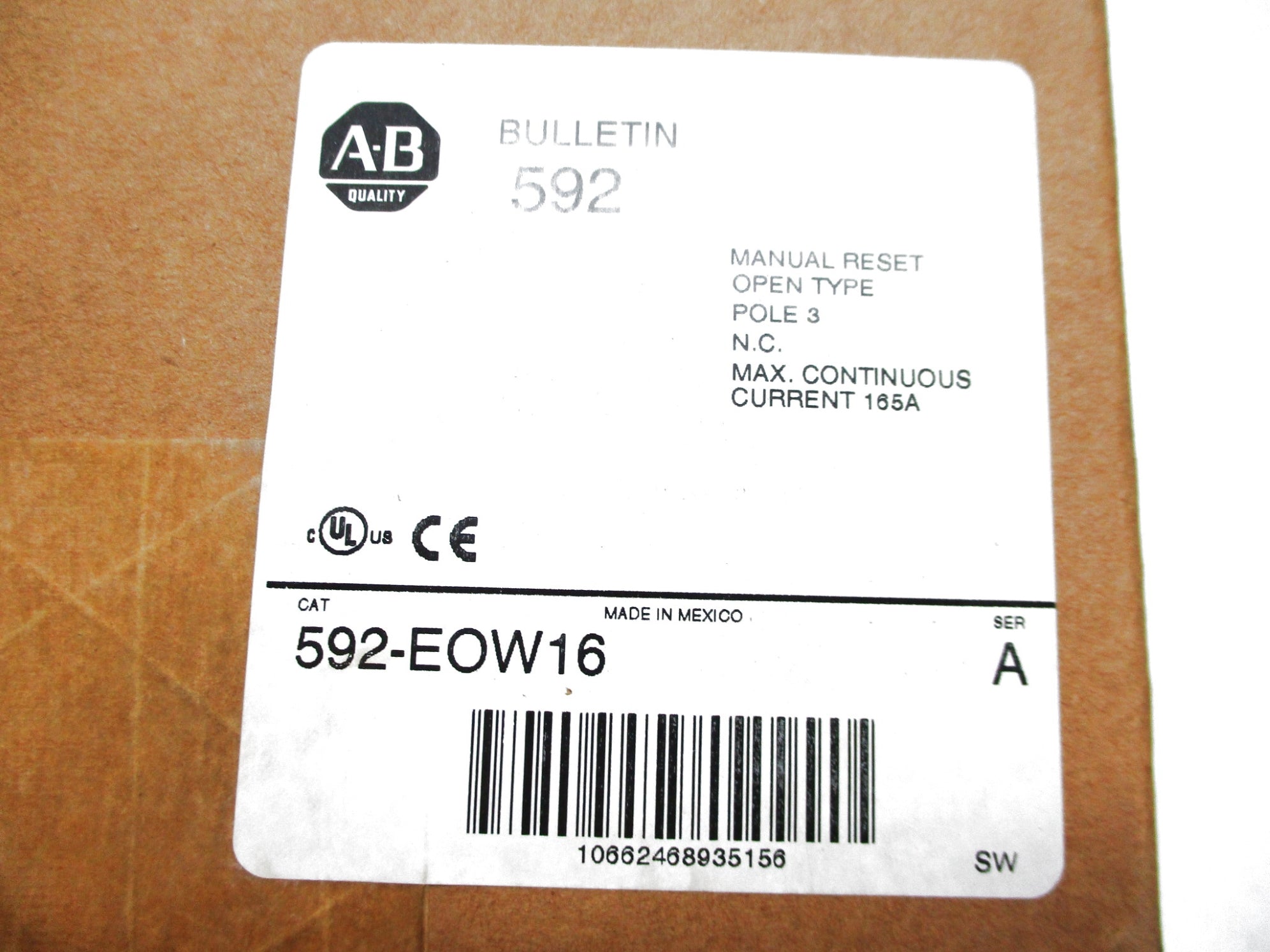 ALLEN BRADLEY 592-EOW16 SER. A (BR/WH) NSMP