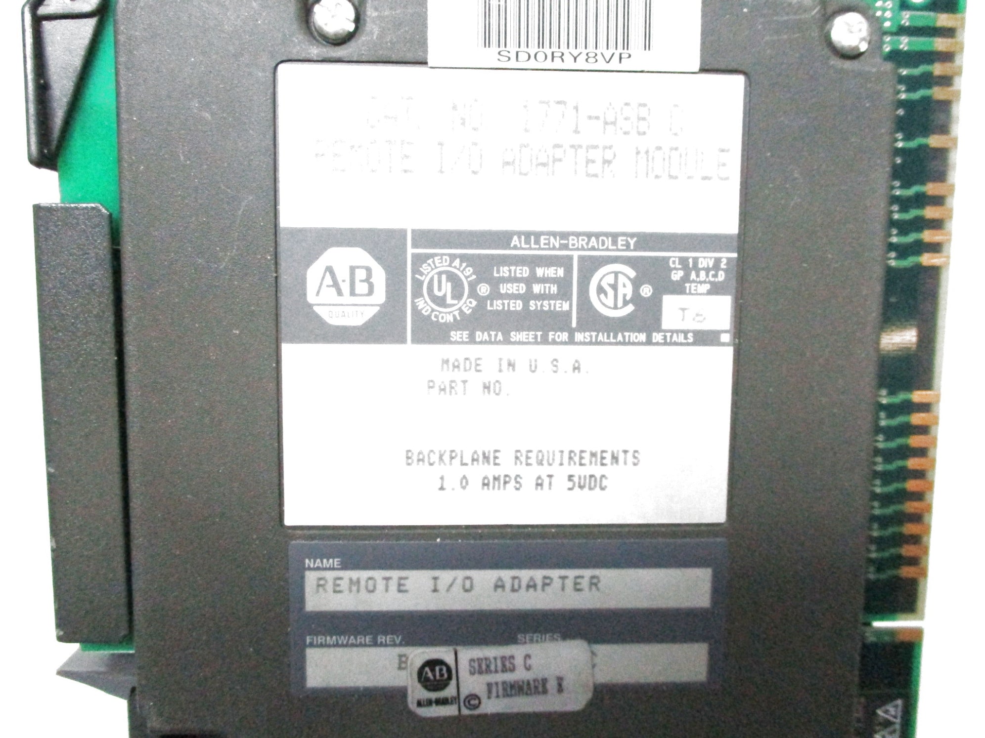 ALLEN BRADLEY 1771-ASB SER. C F/W B UNMP