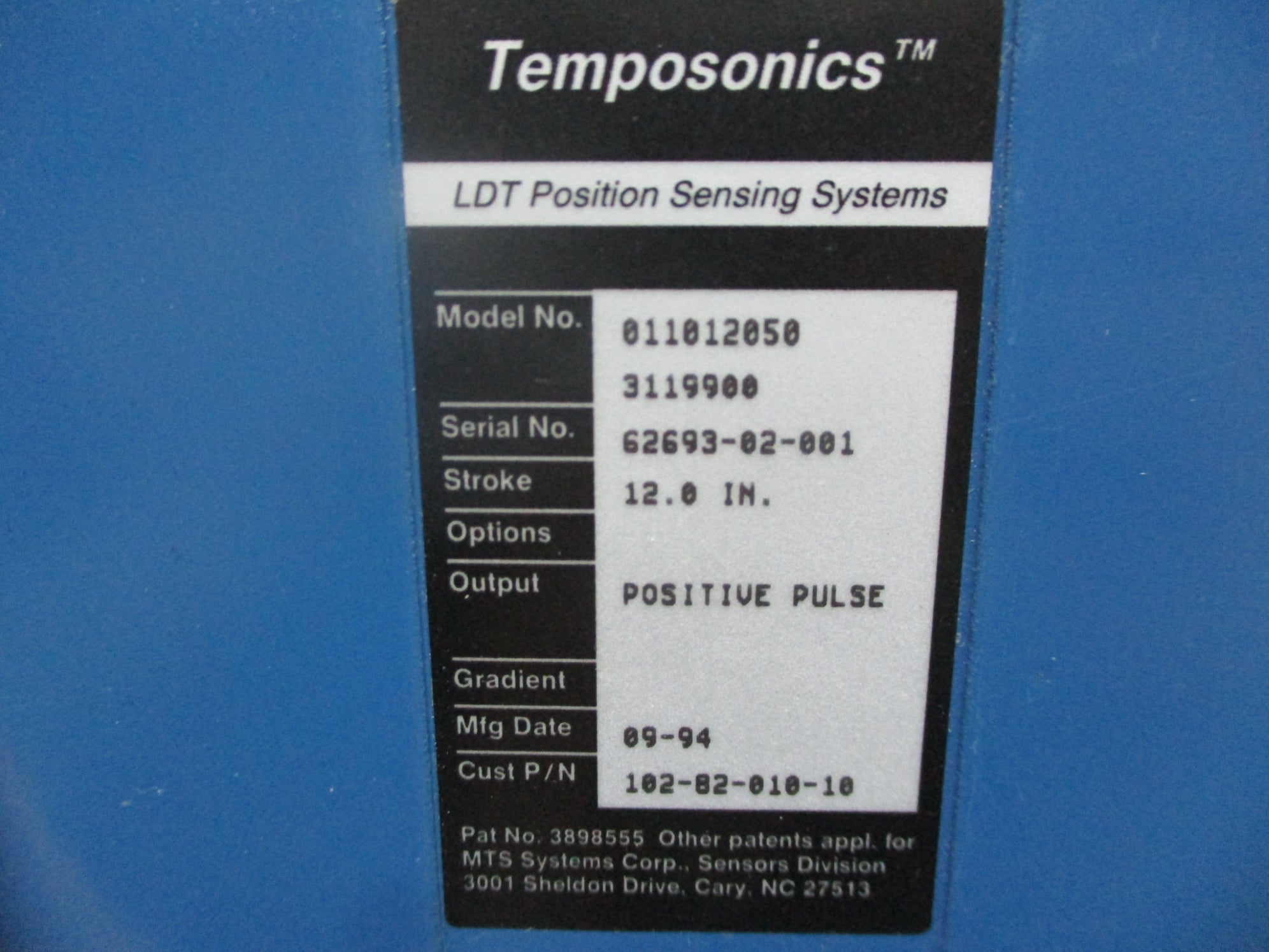 TEMPOSONICS 102-82-010-10 UNMP