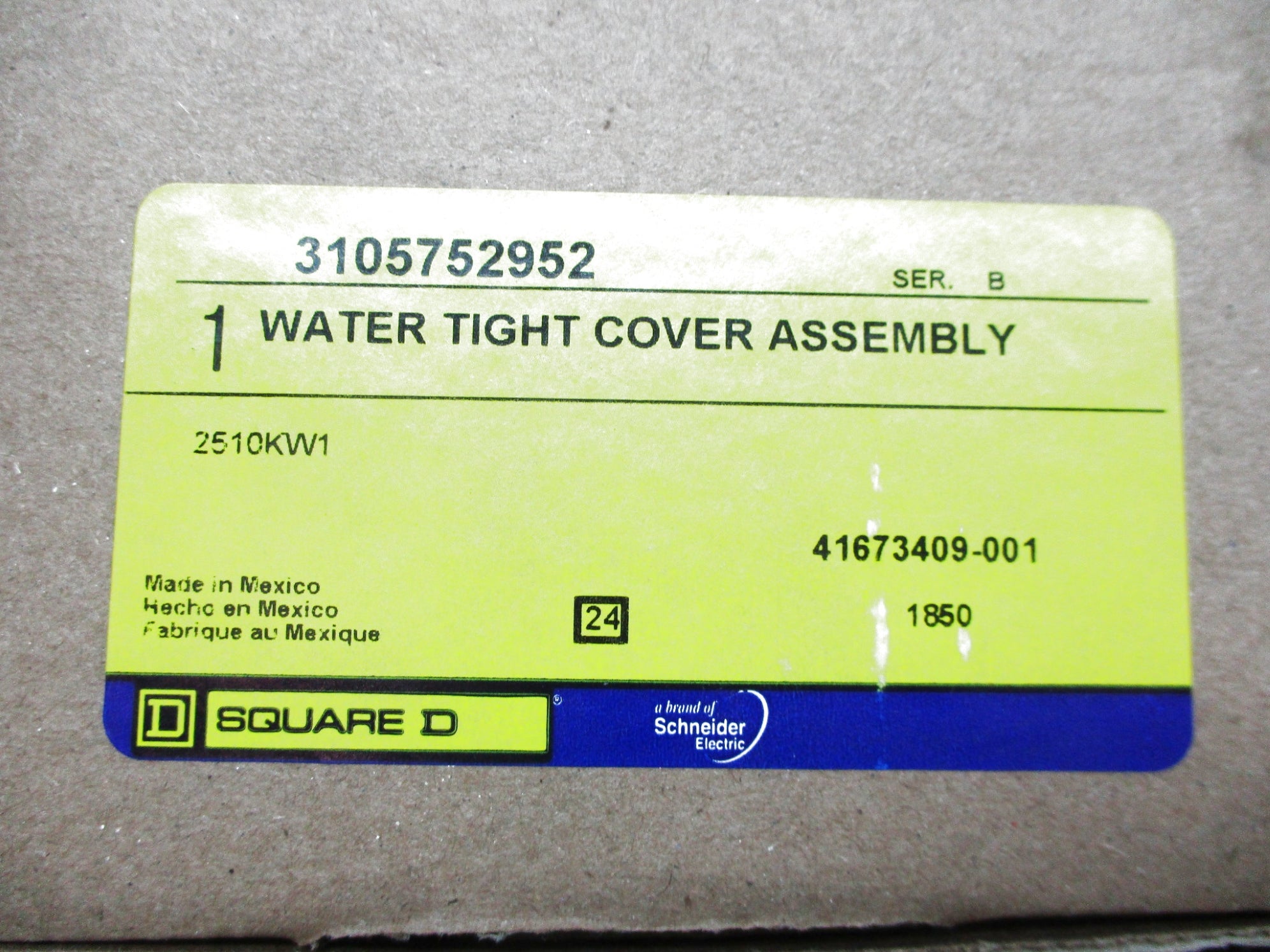 SQUARE D  2510KW1 Cover only SER. B (AS PICTURED) NSMP