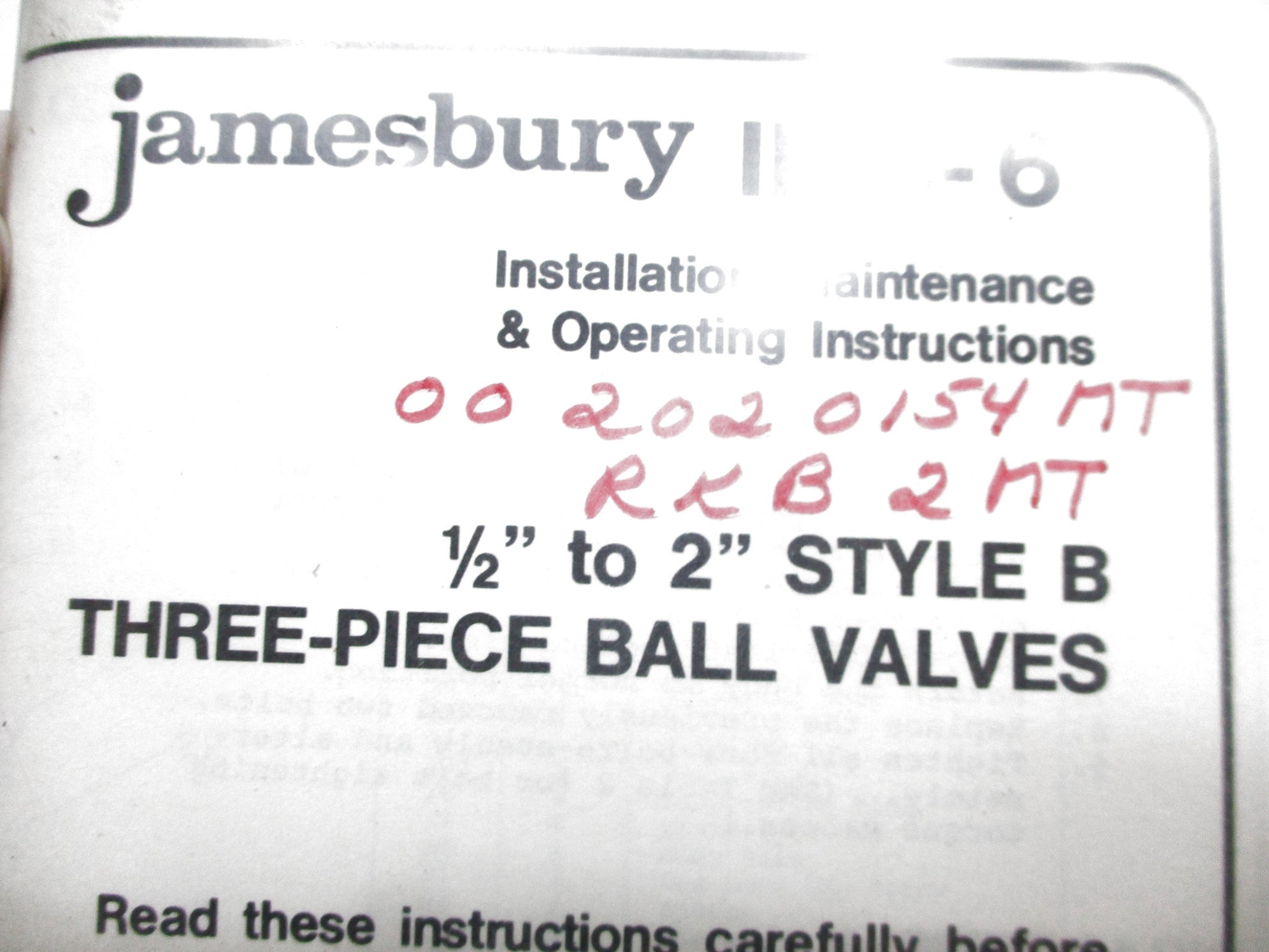 JAMESBURRY RKB2MT NSMP