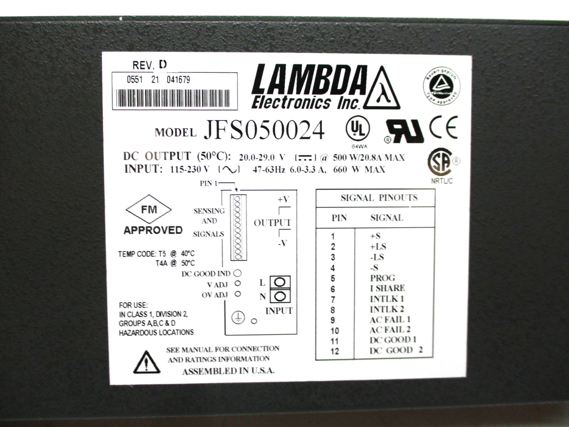 LAMBDA JFS050024 NSMP