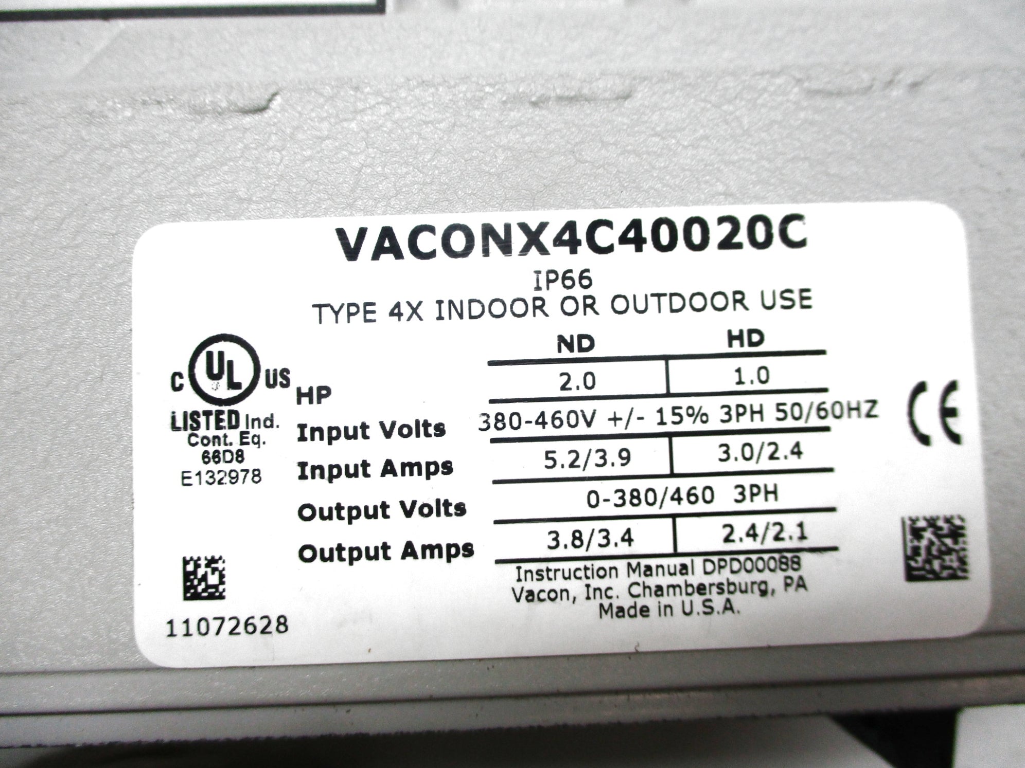 VACON VACONX4C40020C (AS PICTURED) UNMP