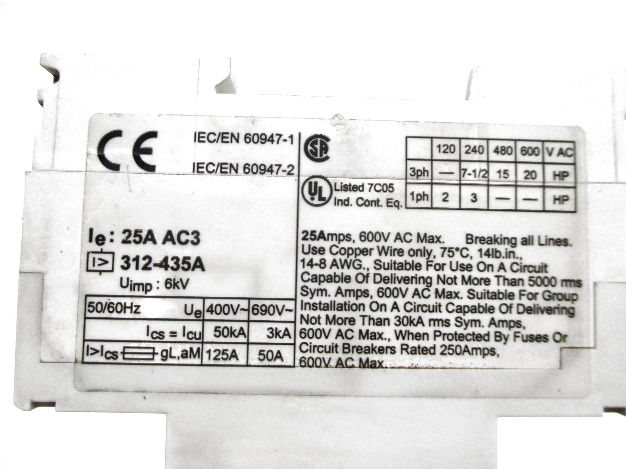 ABB MO325-25A 25A 690V UNMP
