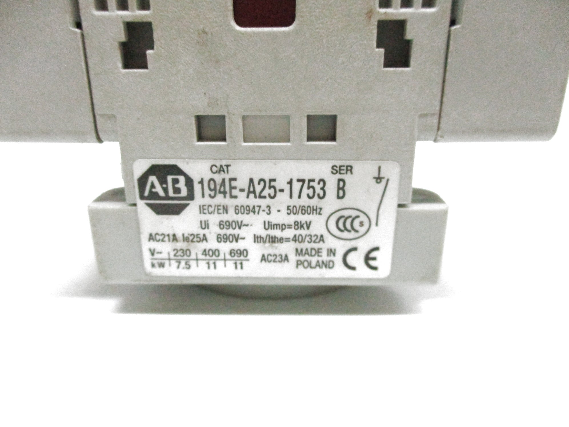 ALLEN BRADLEY 194E-A25-1753 SER. B (AS PICTURED) (BR/WH) NSMP