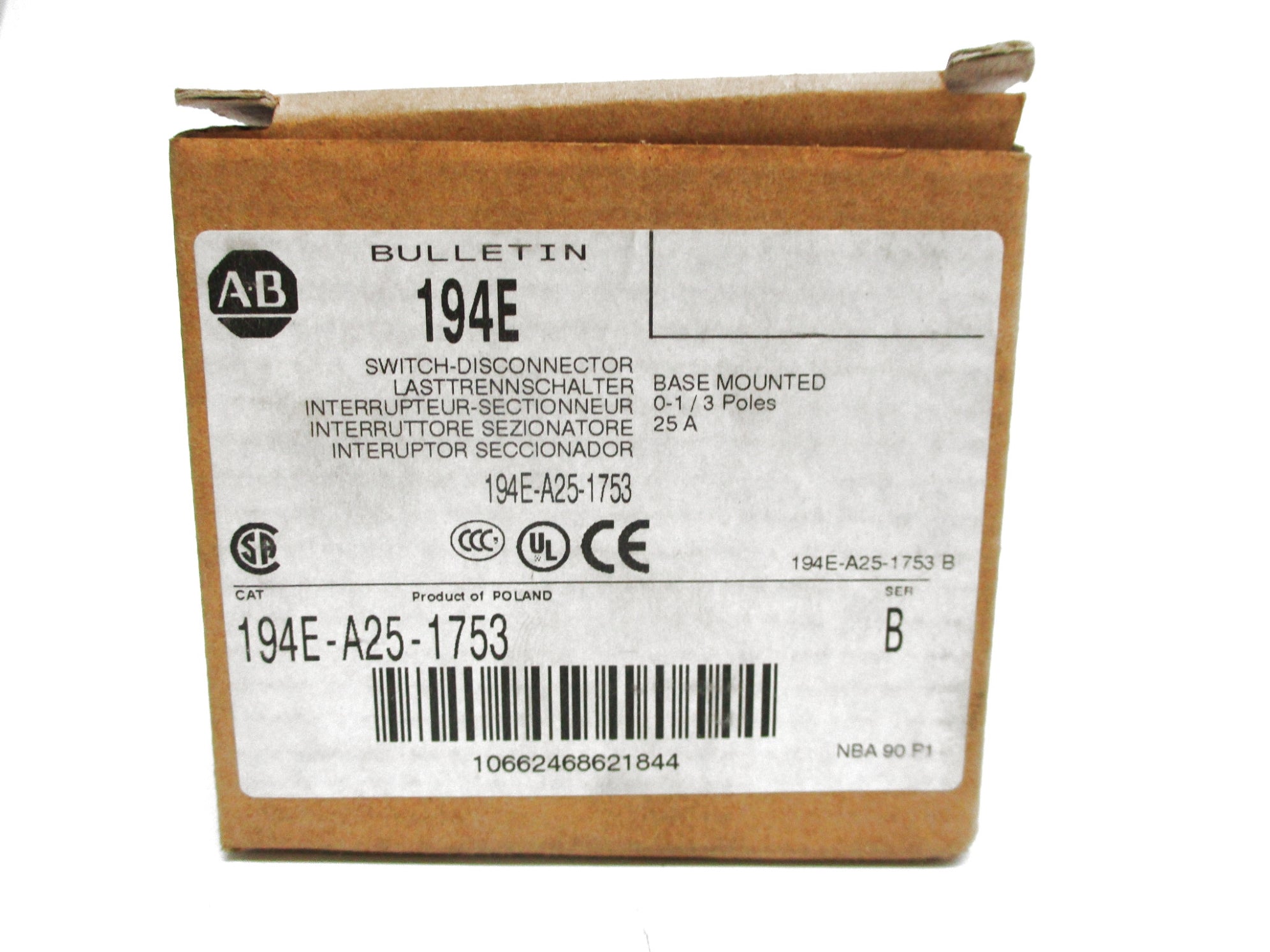 ALLEN BRADLEY 194E-A25-1753 SER. B (AS PICTURED) (BR/WH) NSMP