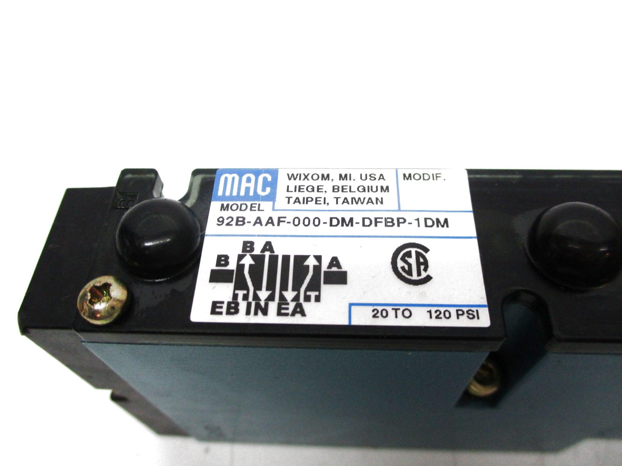 MAC 92B-AAF-000-DM-DFBP-1DM 24VDC 120PSI NSNP