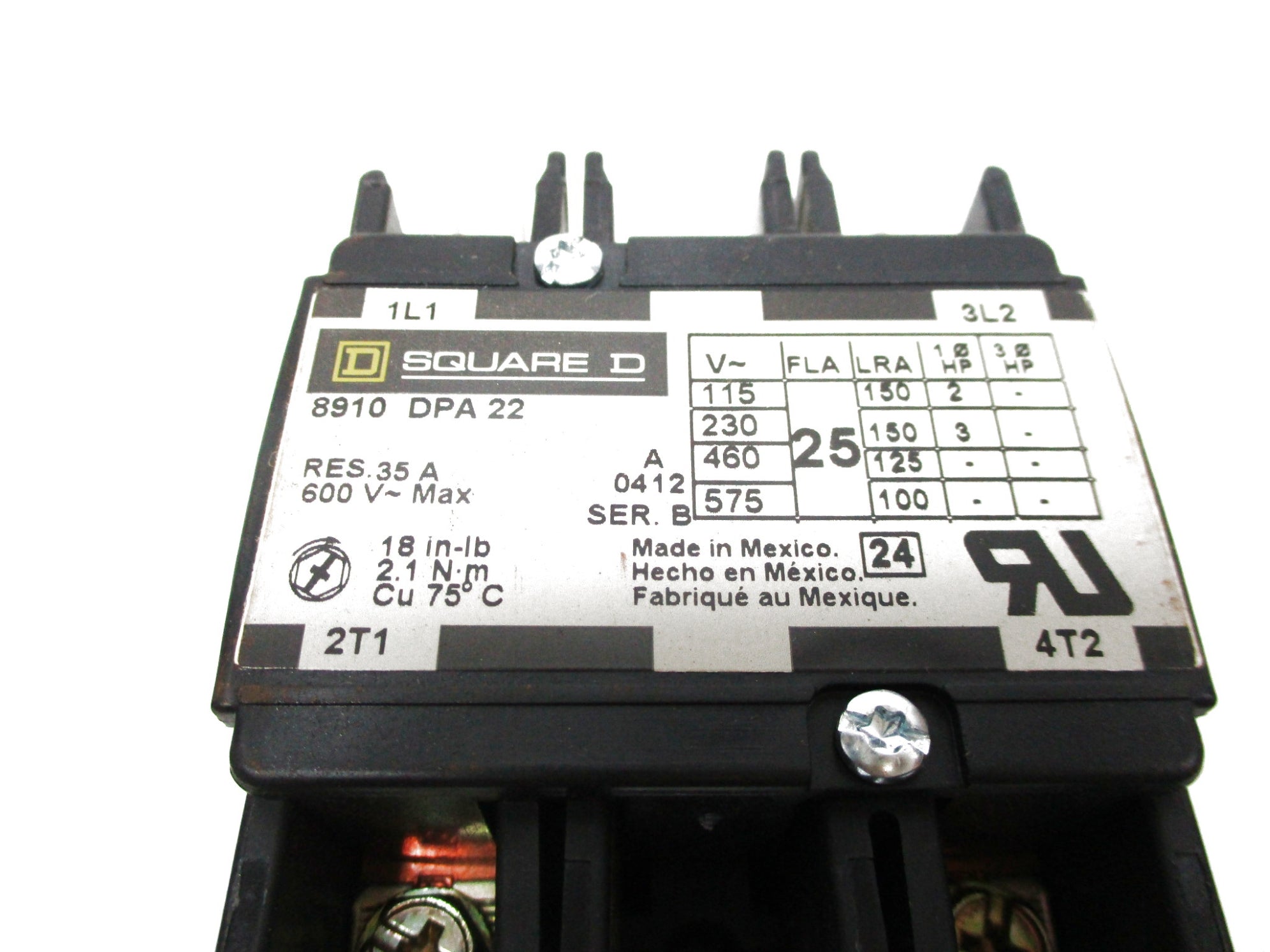 SQUARE D 8910DPA22V02 SER. B 120V60HZ 110V50HZ NSNP