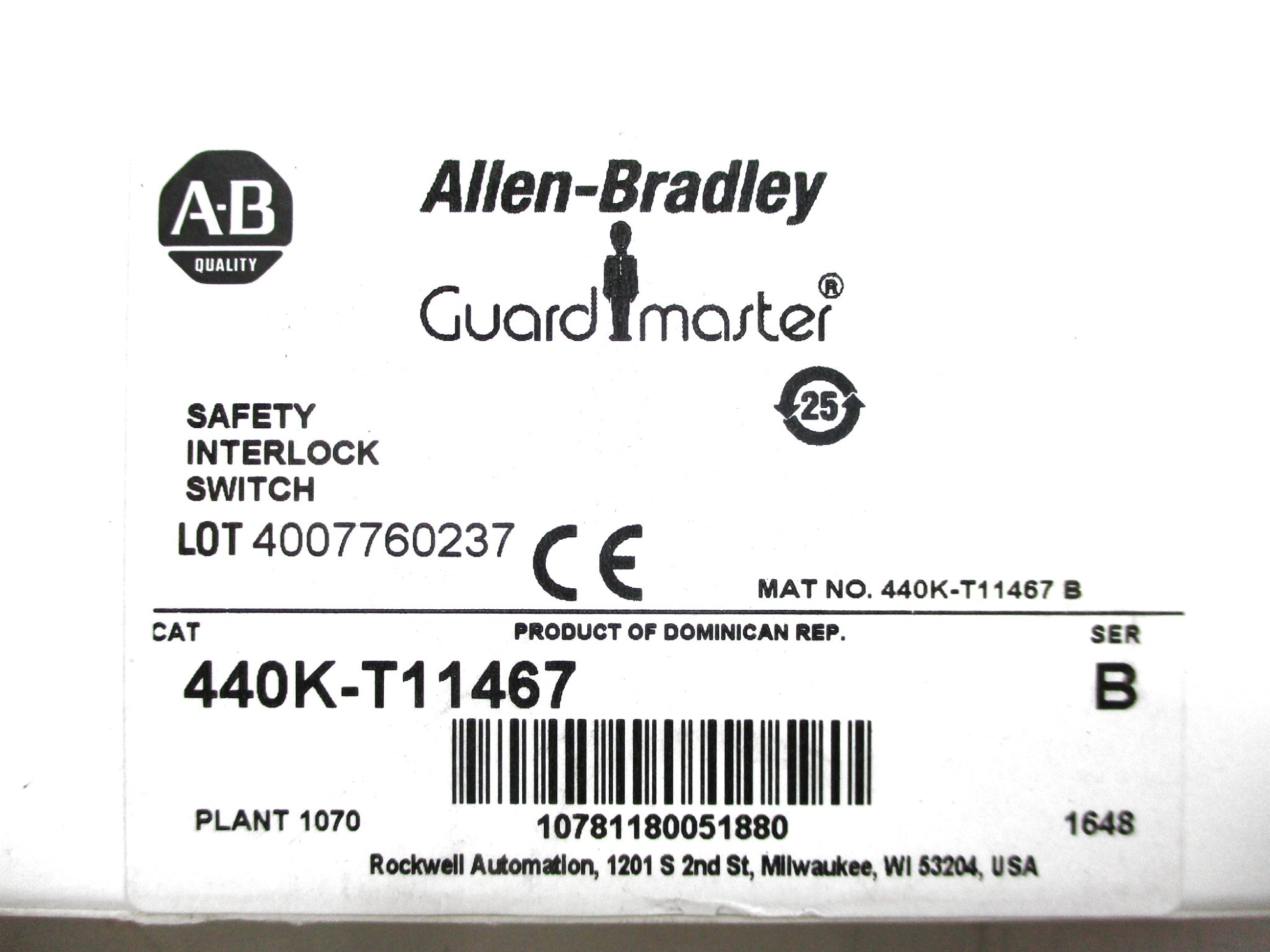 ALLEN BRADLEY 440K-T11467 SER. B (WH) NSMP