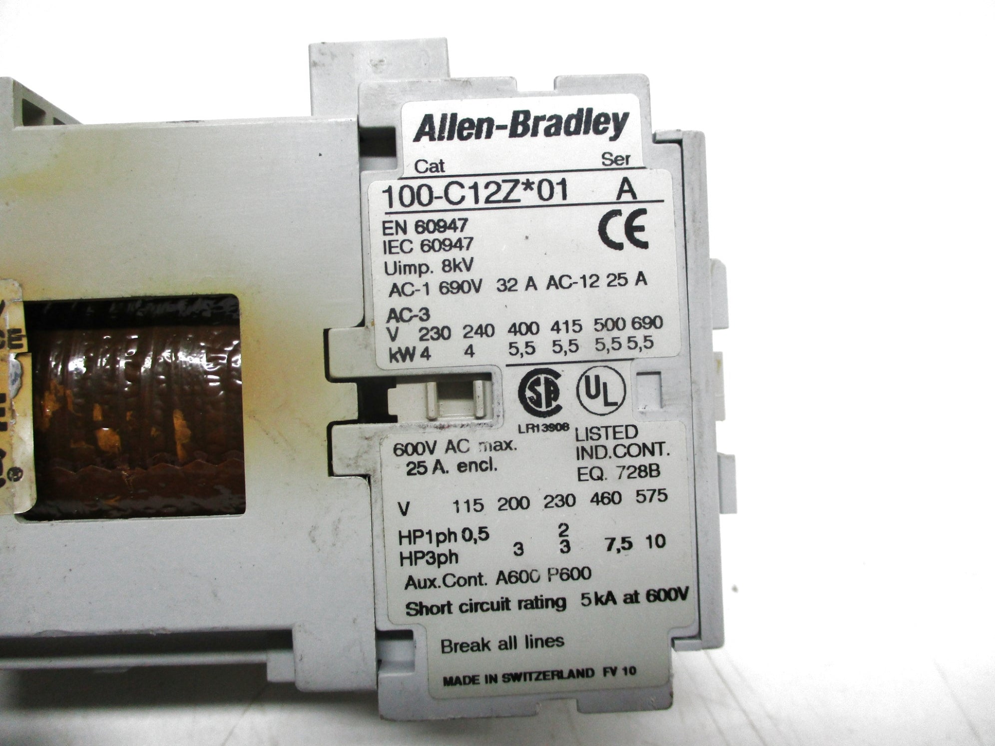 ALLEN BRADLEY 100-C12ZJ01SER. A 24VDC UNMP
