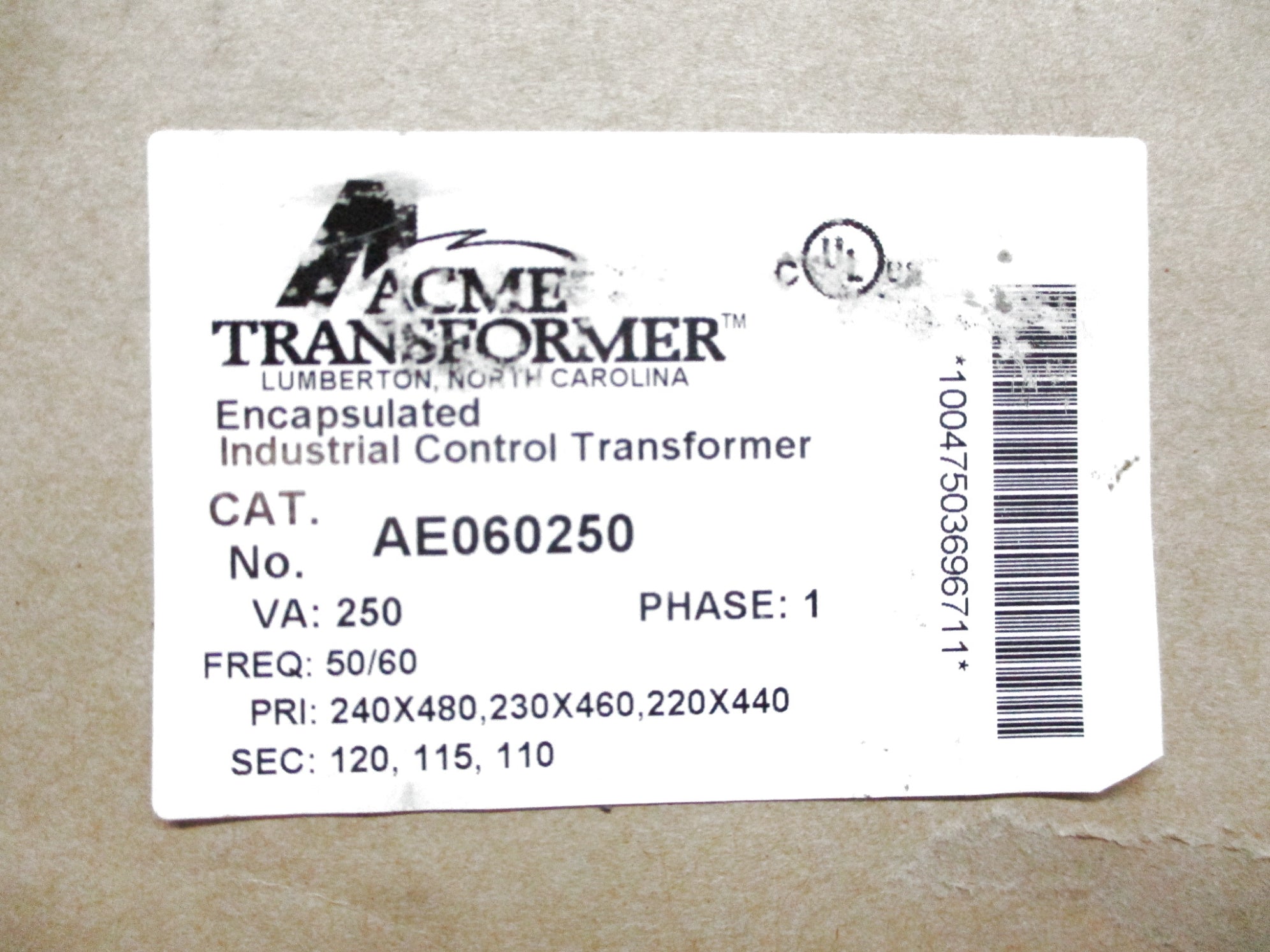 ACME TRANSFORMER AE060250 NSMP