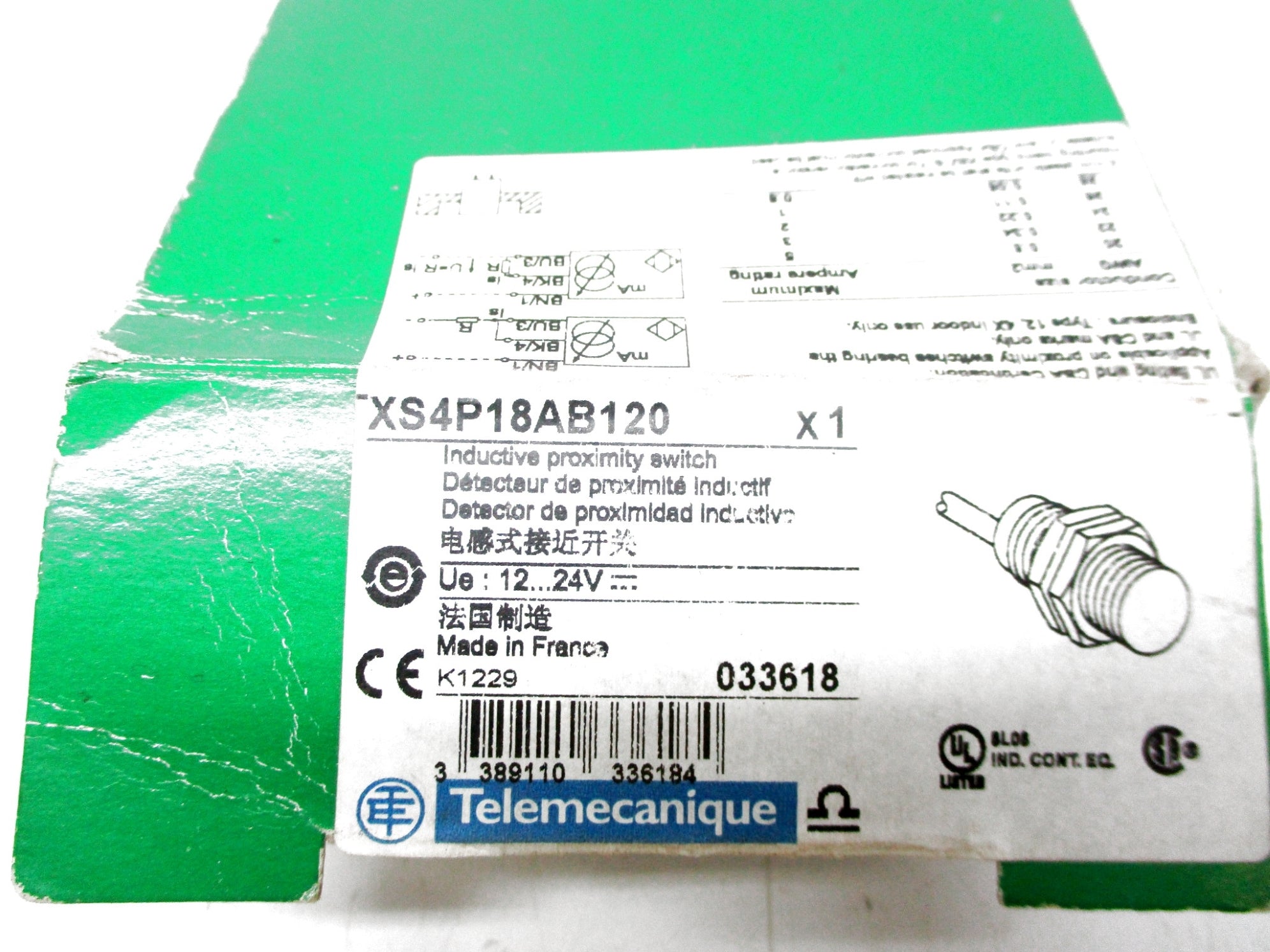 TELEMECANIQUE XS4P18AB120 12-24V NSMP