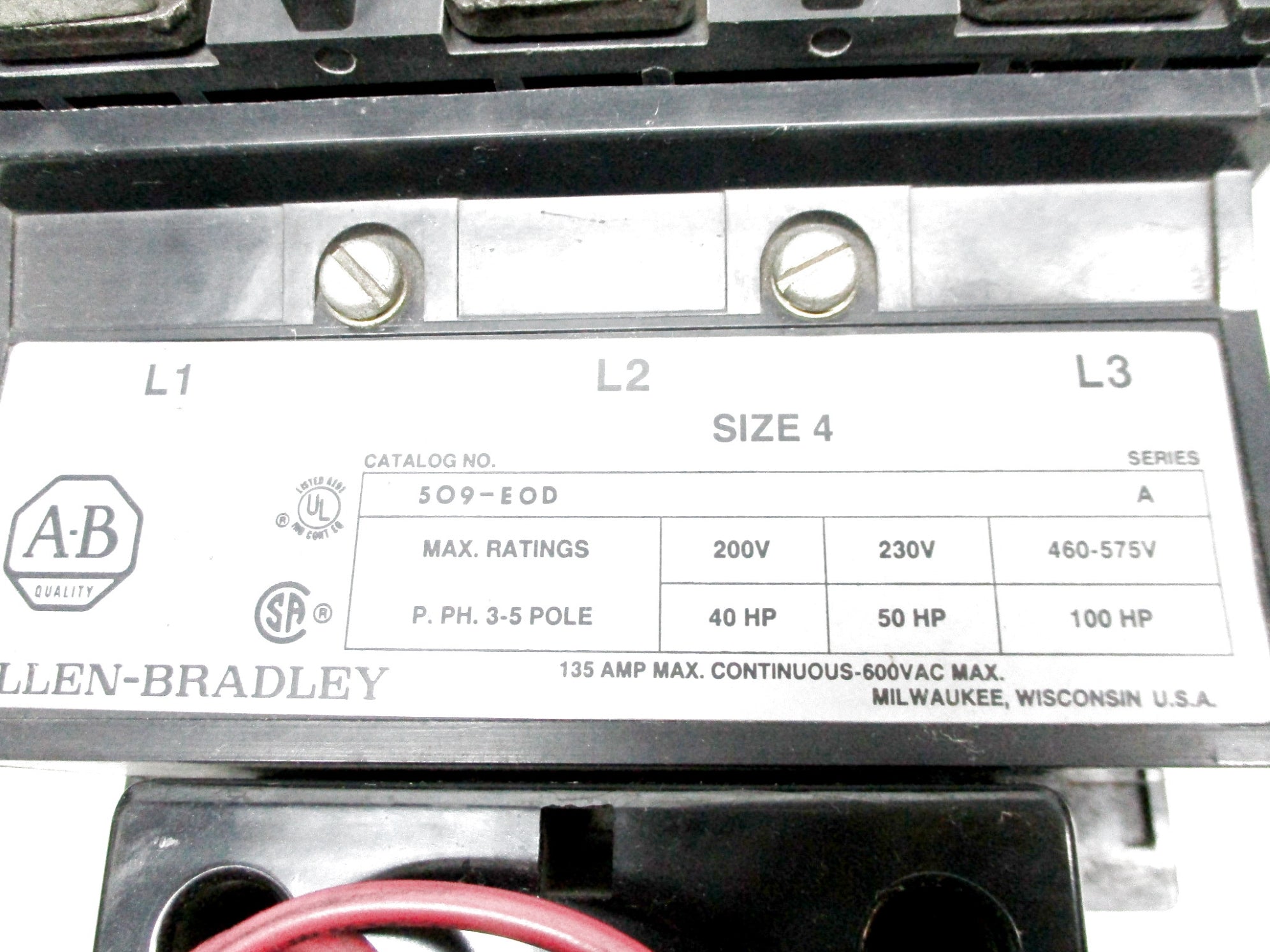 ALLEN BRADLEY 509-EOD SER. A UNMP