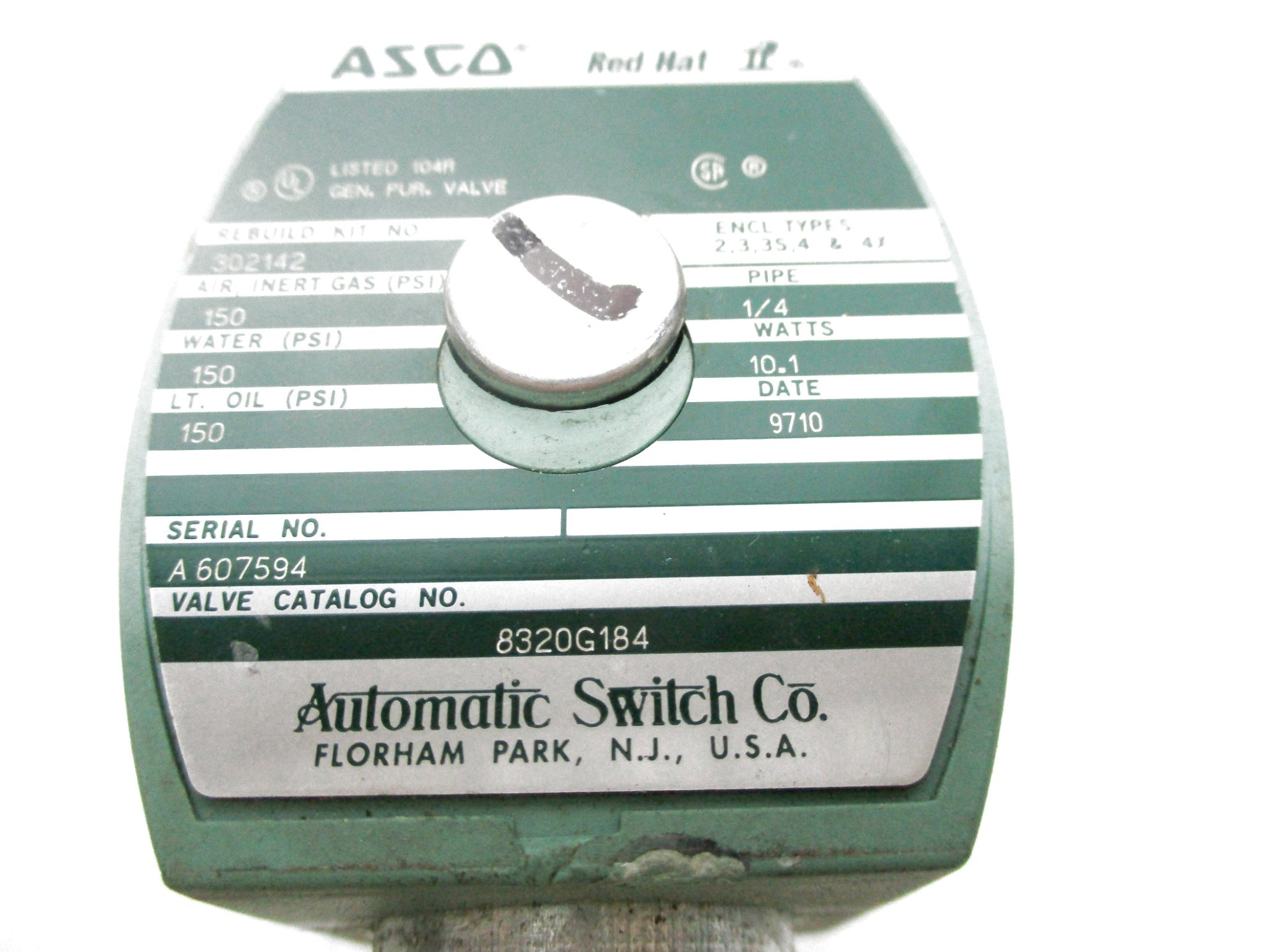 ASCO 8320G184 110/120V (AS PICTURED) UNMP
