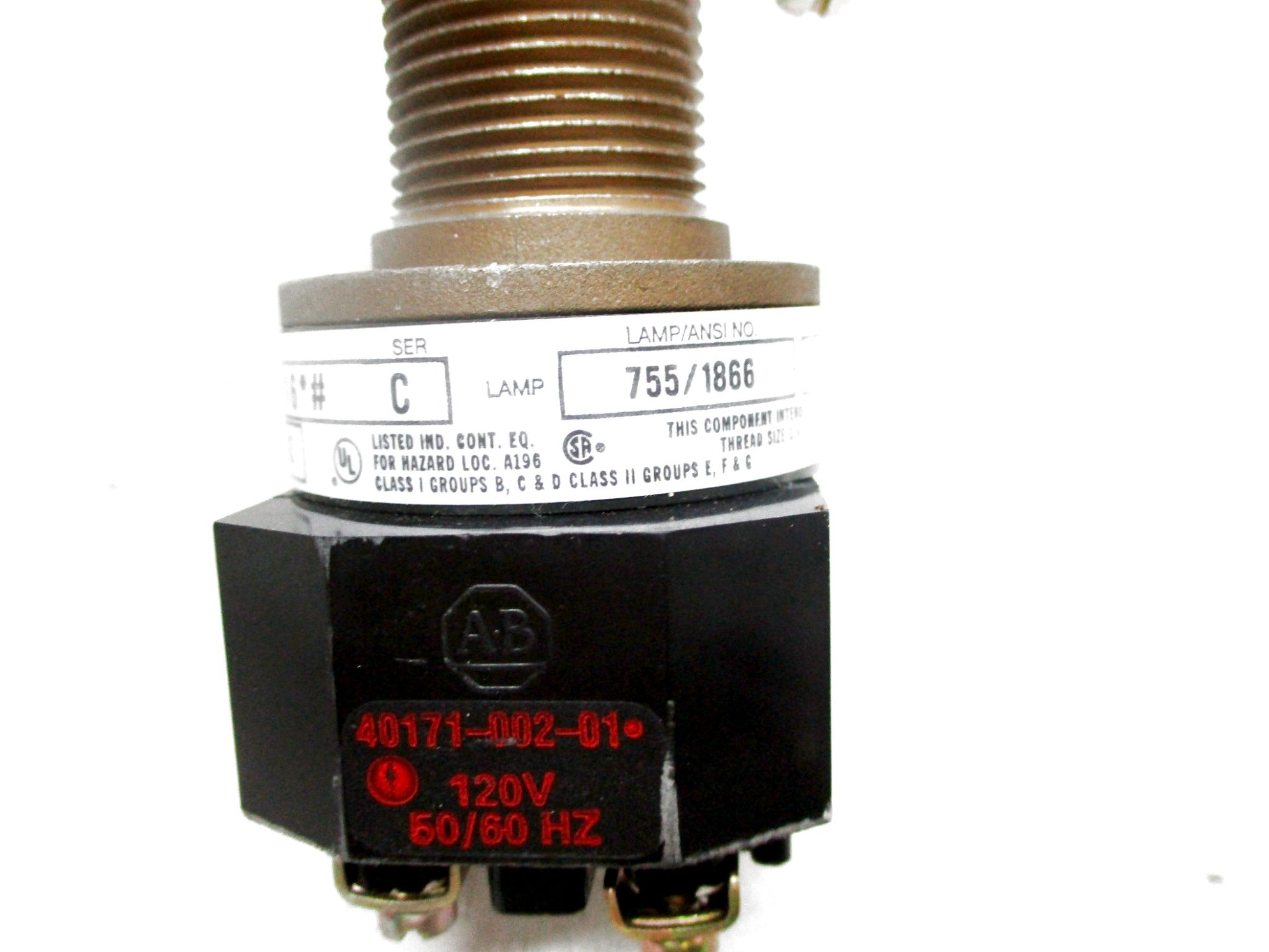 ALLEN BRADLEY 800H-PPB16G SER. C 120V GREEN NSNP