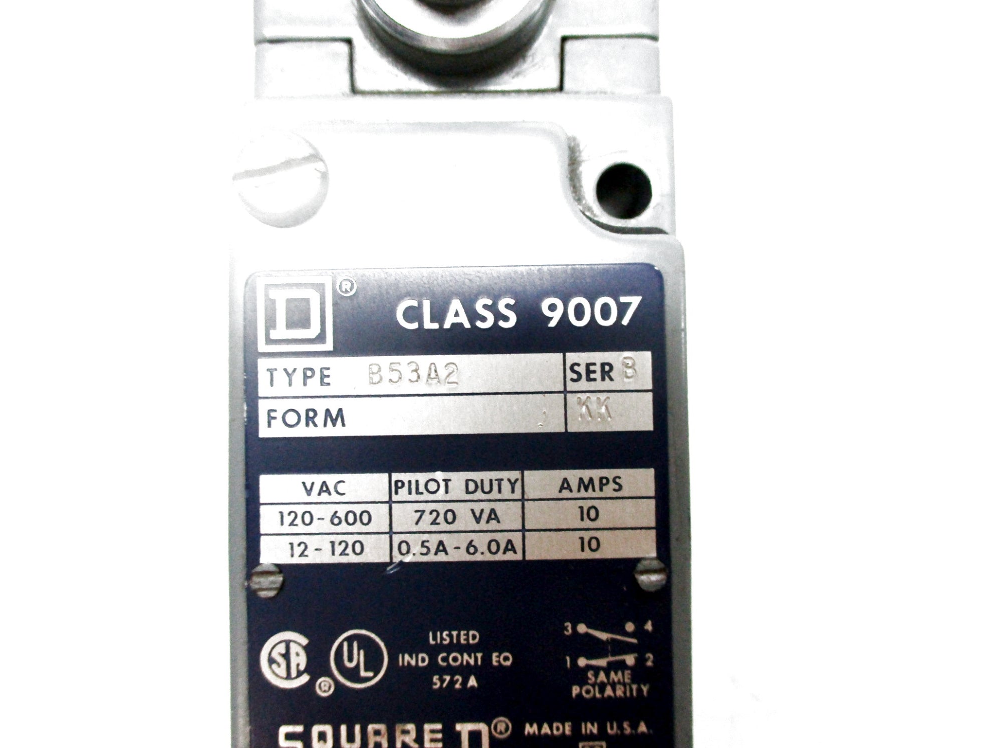 SQUARE D 9007B53A2 SER. B UNMP