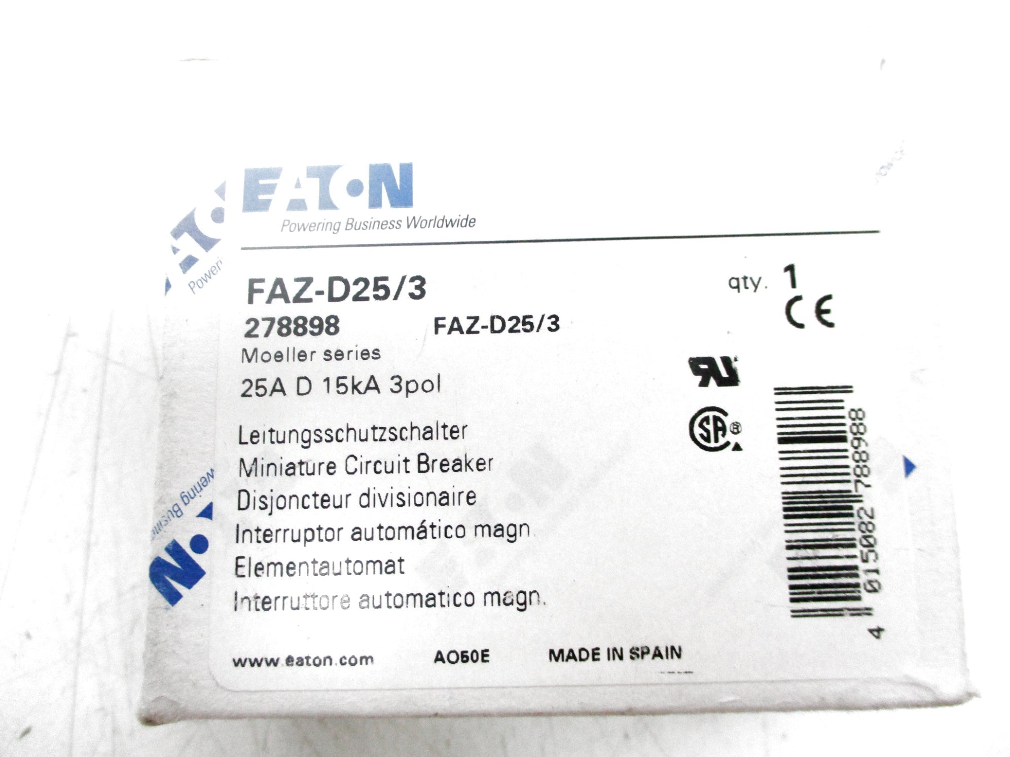 EATON FAZ-D25/3 25A 480Y/277VAC NSMP