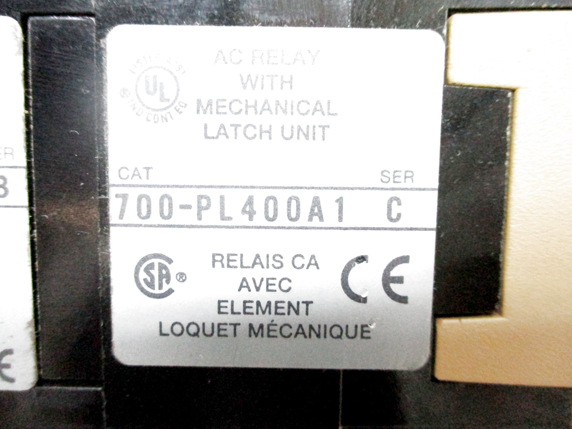 ALLEN BRADLEY 700-PL400A1 SER. C 110/115-120V (AS PICTURED) UNMP