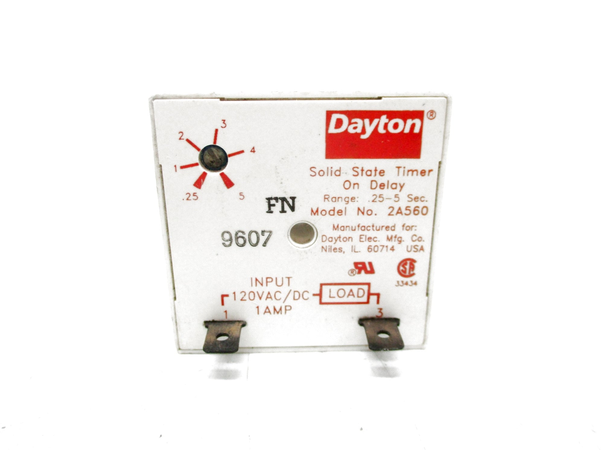 DAYTON 2A560 120VAC/DC 1A .25-5S UNMP