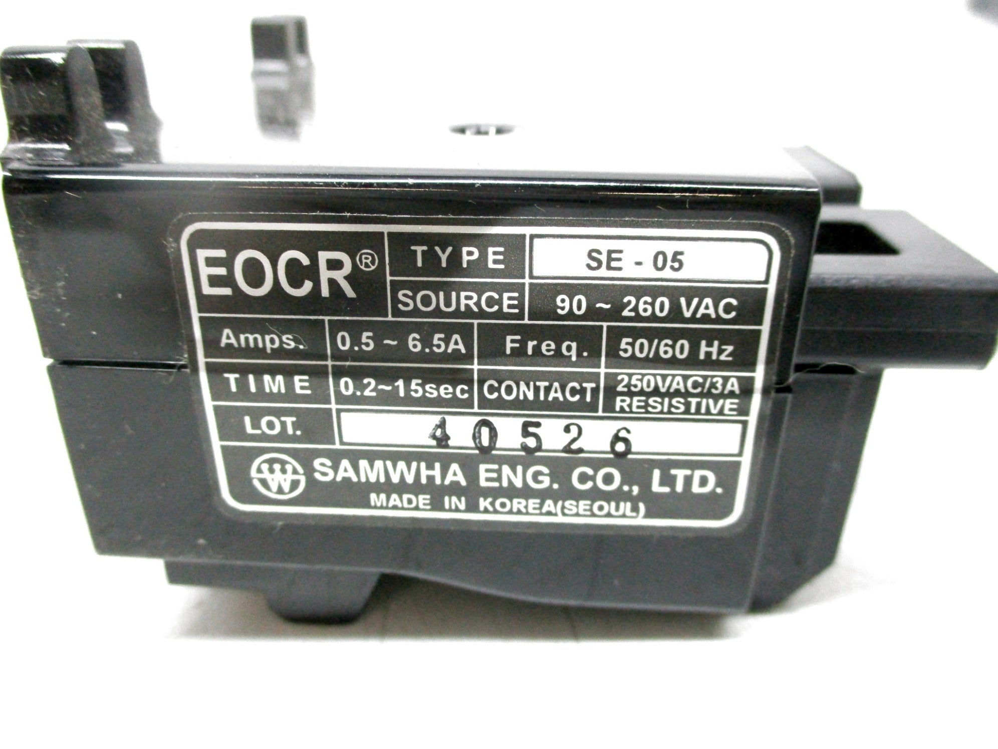 SAMWHA EOCR-SE-05 0.5-6.5A 0.2-15S 90-260VAC NSMP