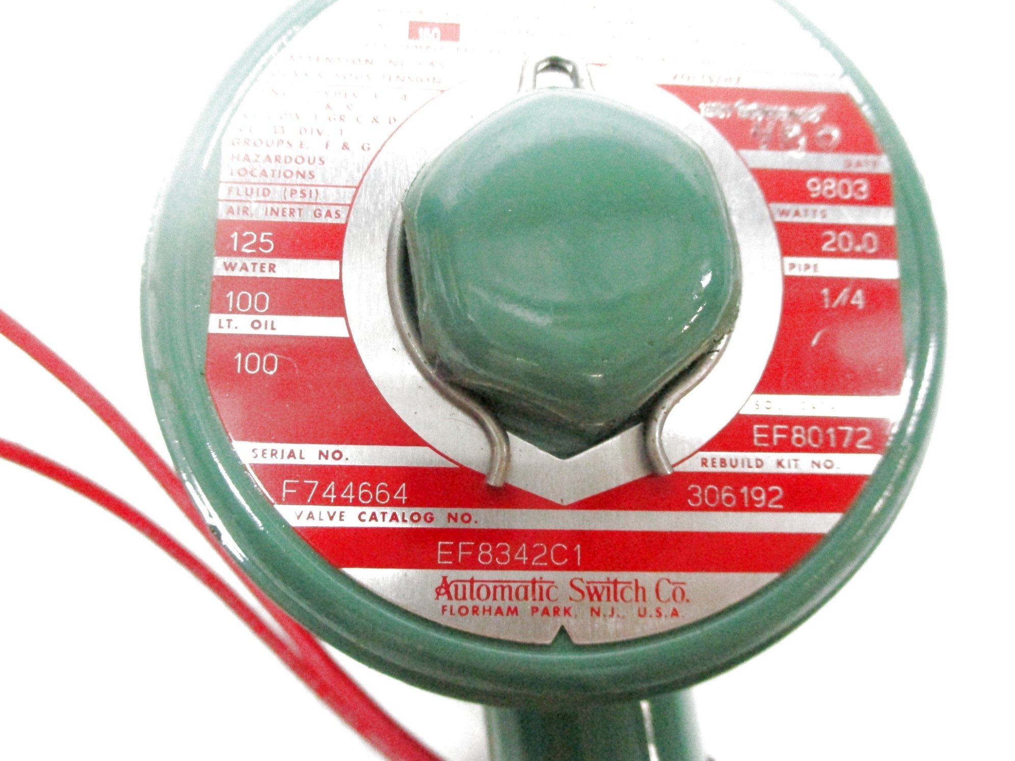 ASCO EF8342C1 480V 100PSI (AS PICTURED) NSNP