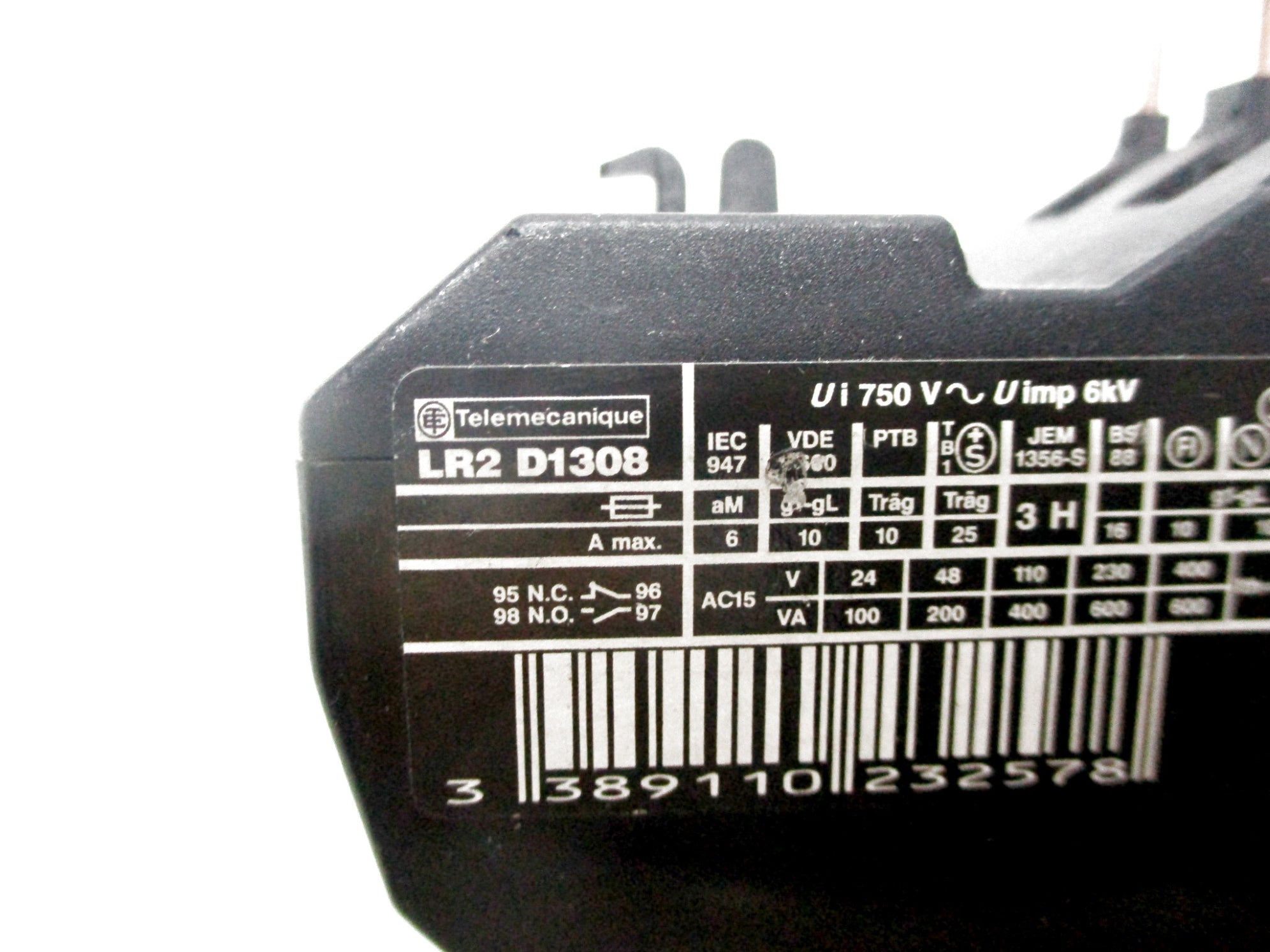 TELEMECANIQUE LR2D1308 600V 2.5-4A UNMP