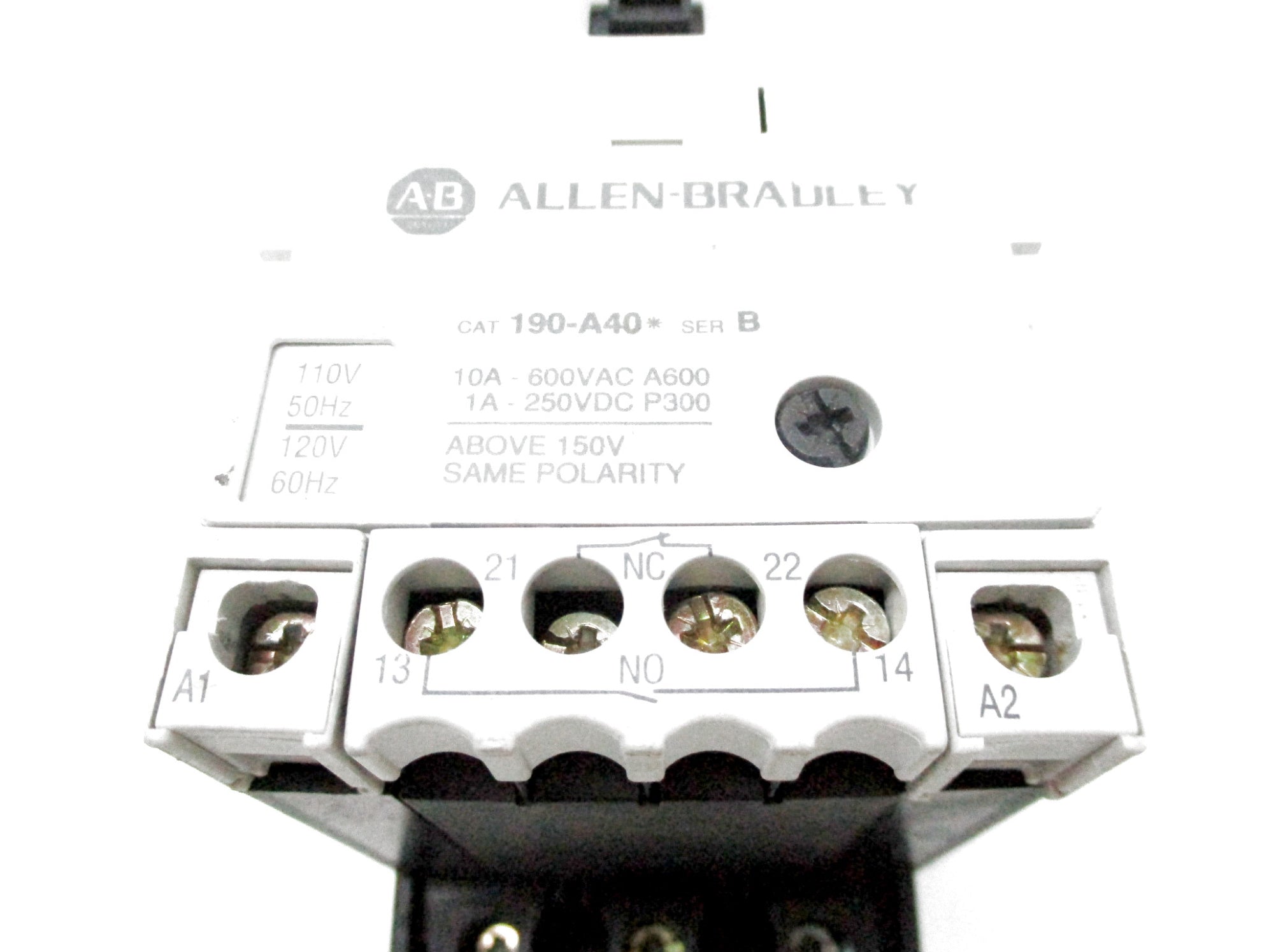 ALLEN BRADLEY 190-A40D SER. B 110/120V UNMP