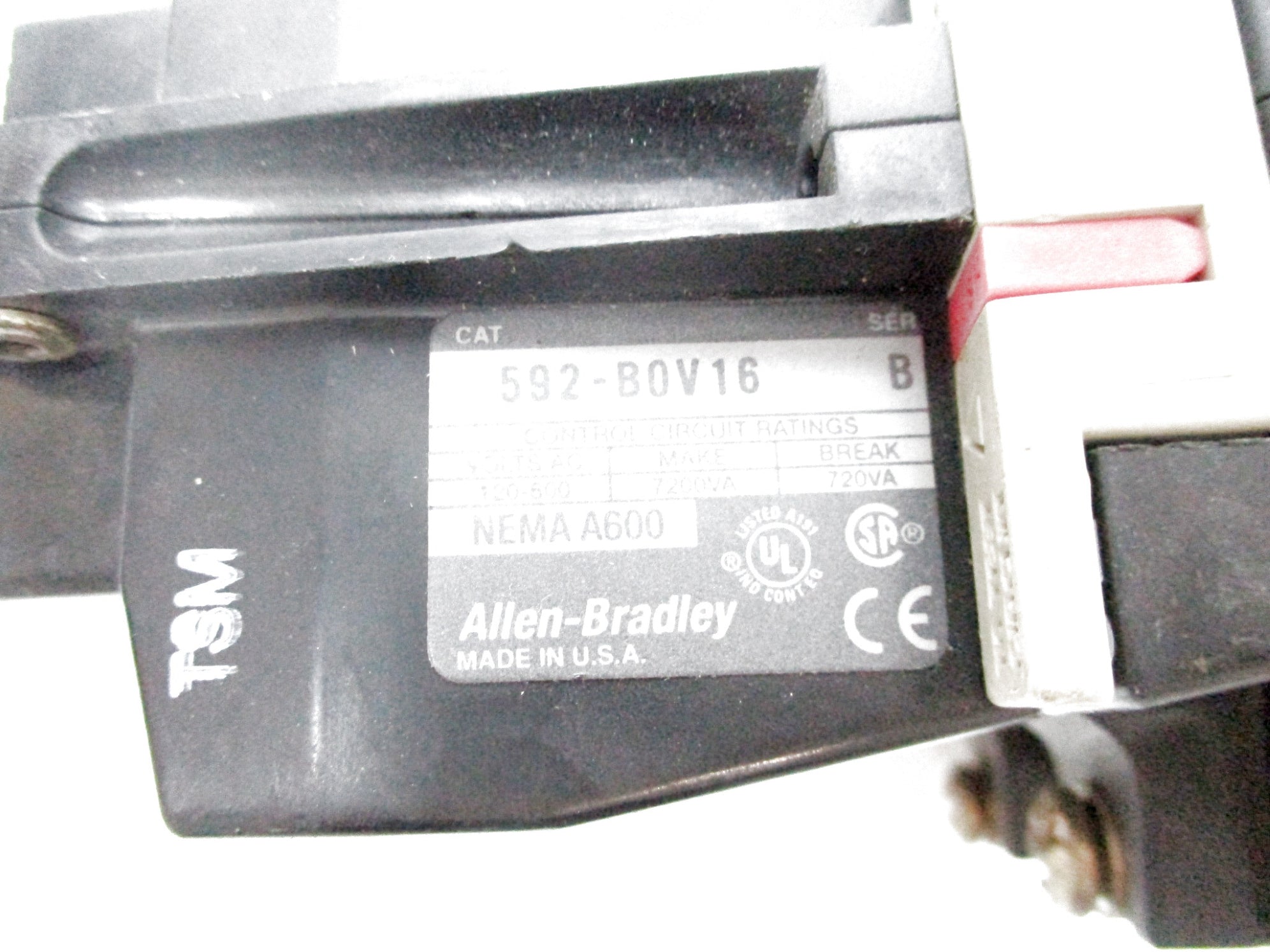 ALLEN BRADLEY 592-BOV16 SER. B 600V (AS PICTURED) UNMP