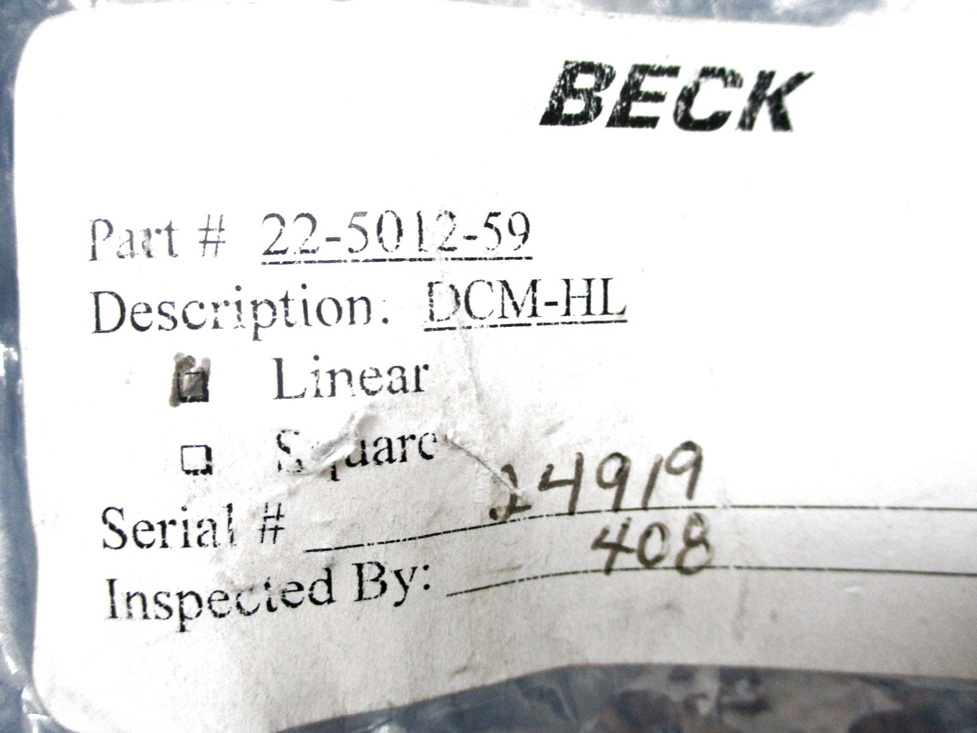 BECK 22-5012-59 22-5012-59 DCM-HL UNMP
