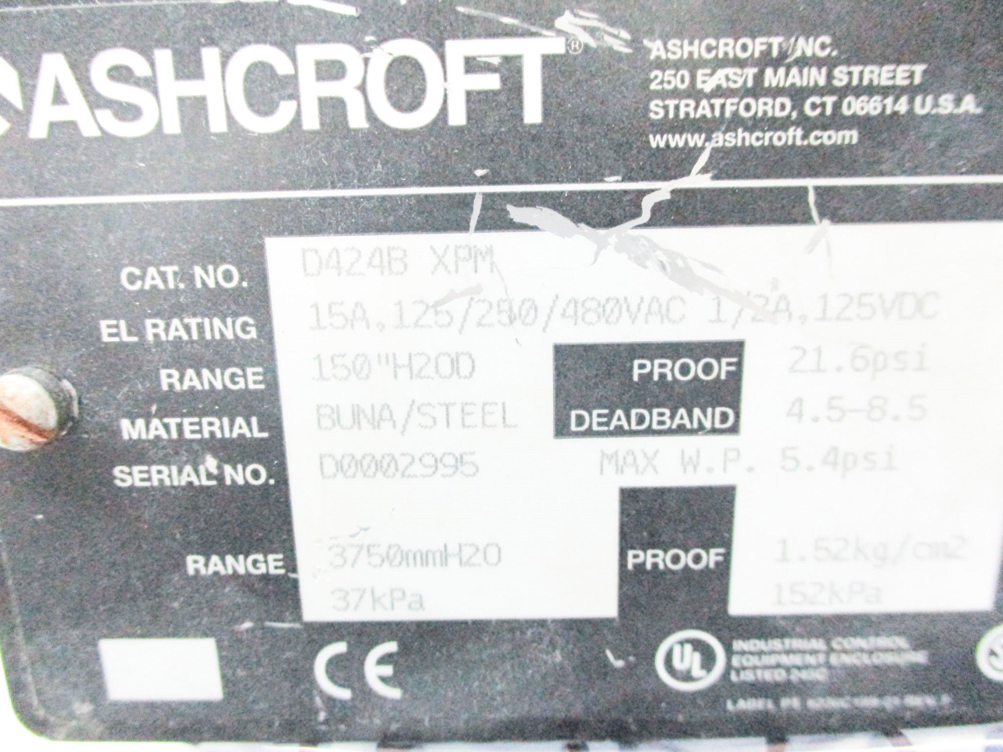 ASHCROFT D424B-XPM UNMP
