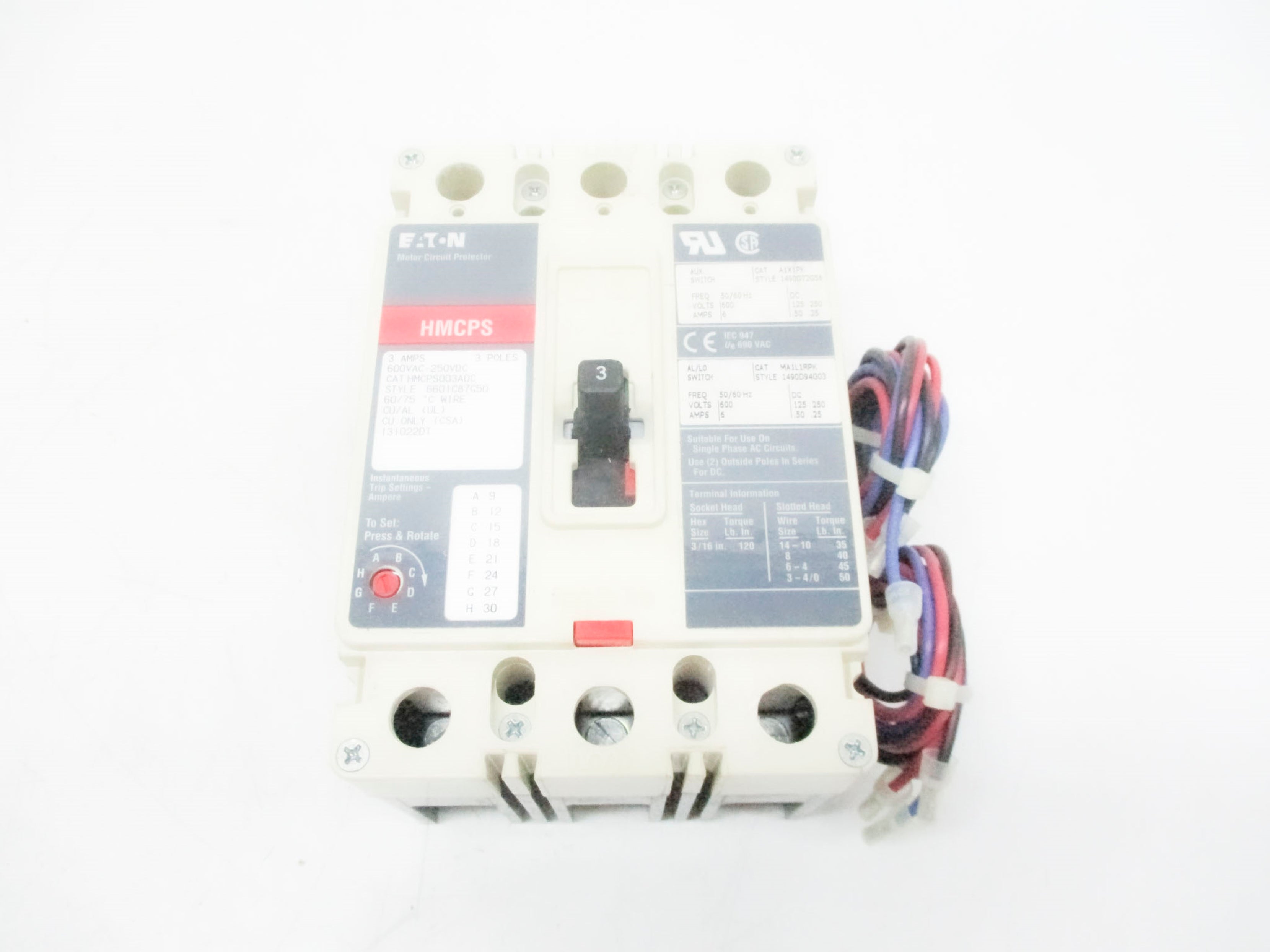 EATON HMCPS003A0C 3A 600VAC (GREY) UNMP