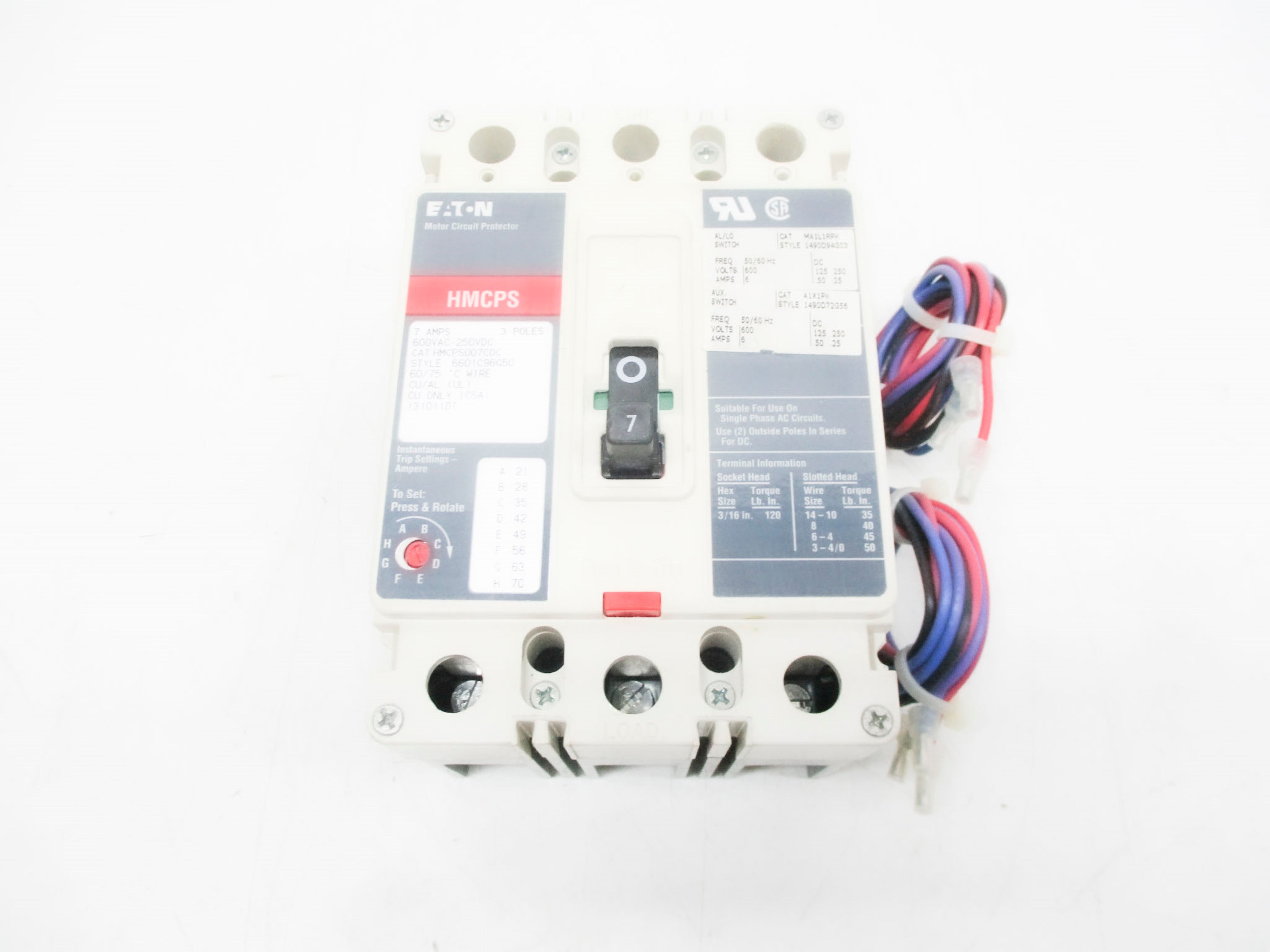 EATON HMCPS007C0C 7A 600VAC (GREY) UNMP