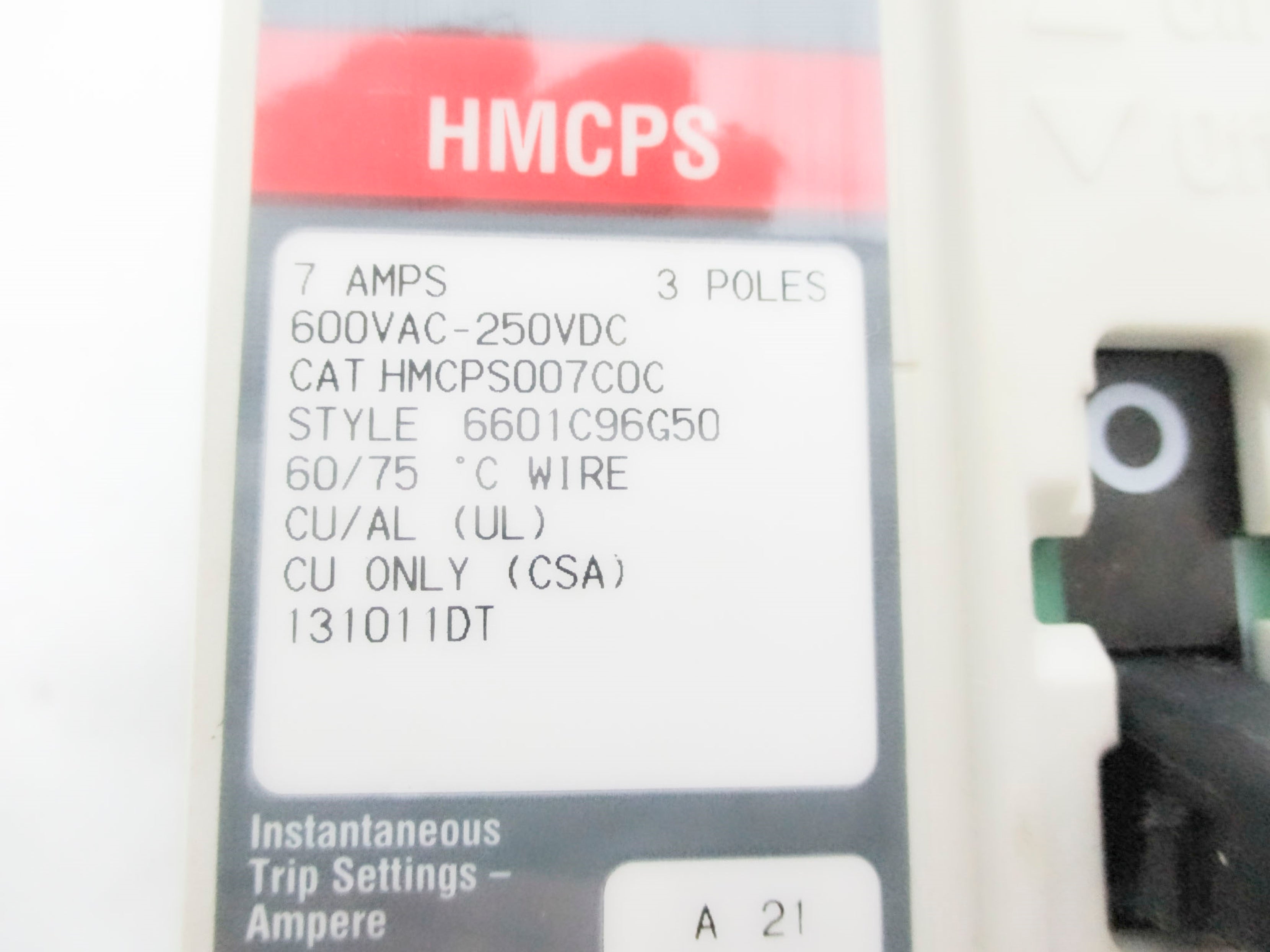 EATON HMCPS007C0C 7A 600VAC (GREY) UNMP