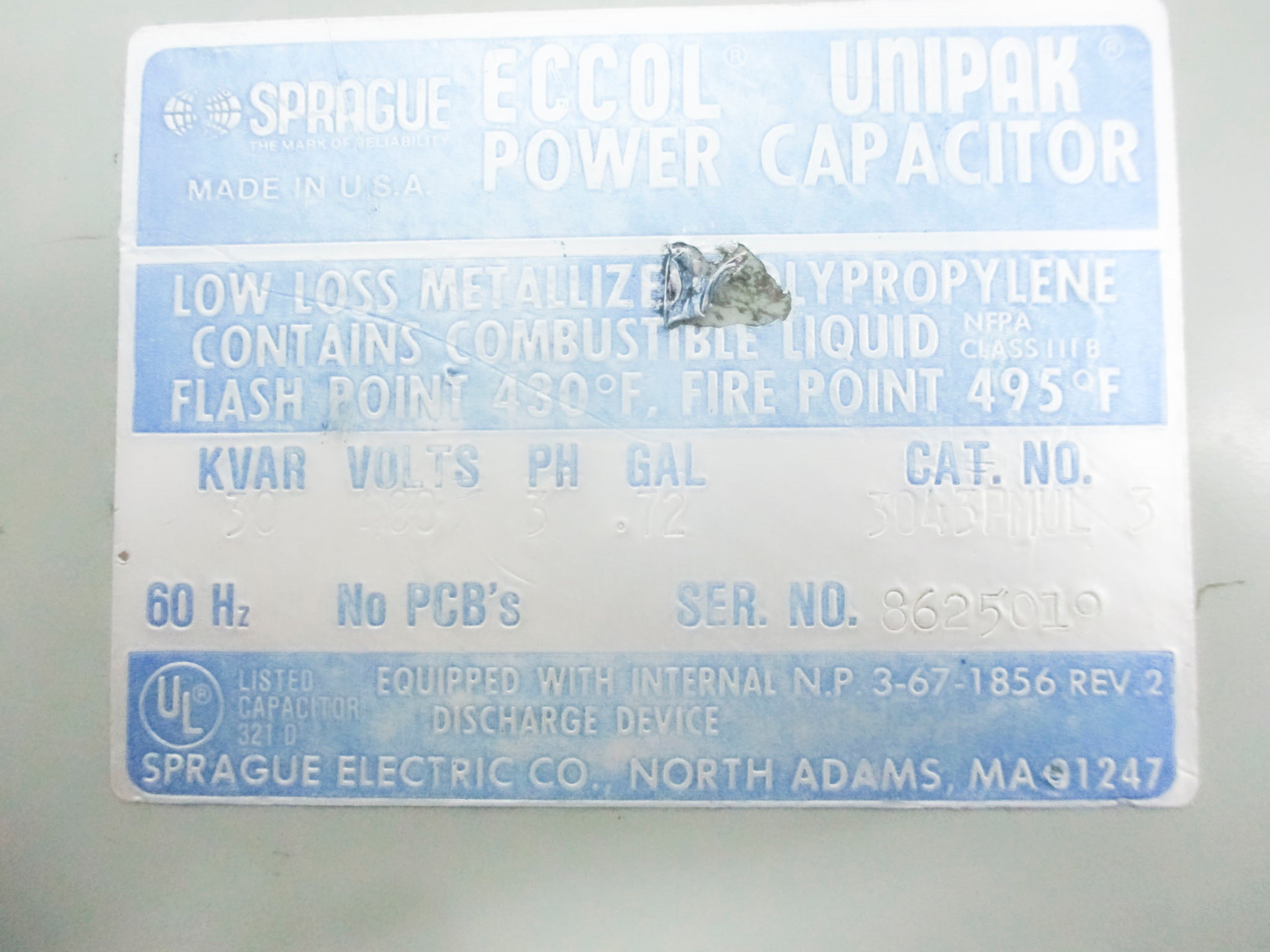 SPRAGUE ELECTRIC 3043PMUL UNMP