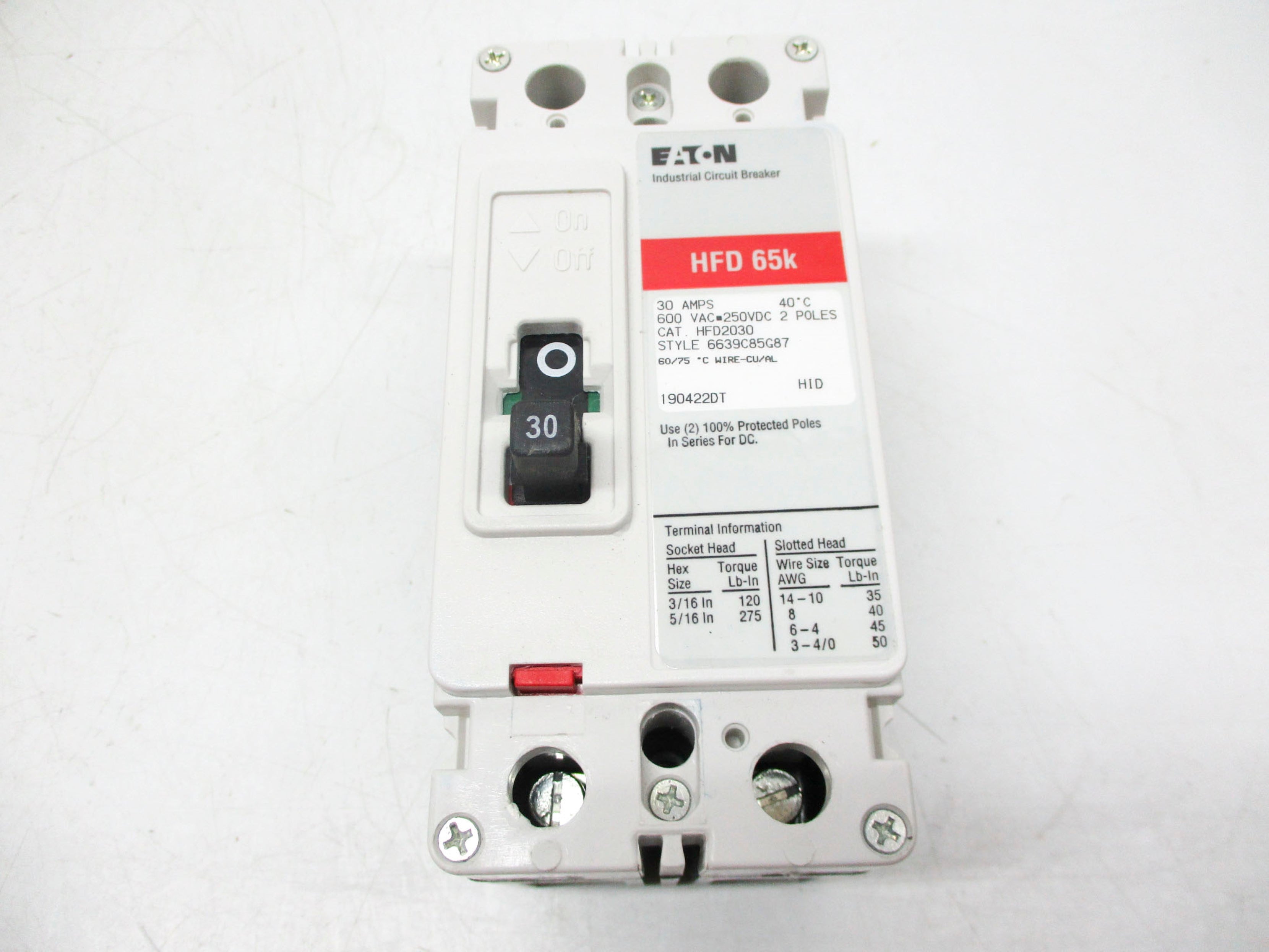 EATON HFD2030 SER. C 30A 600VAC (WHITE) NSMP