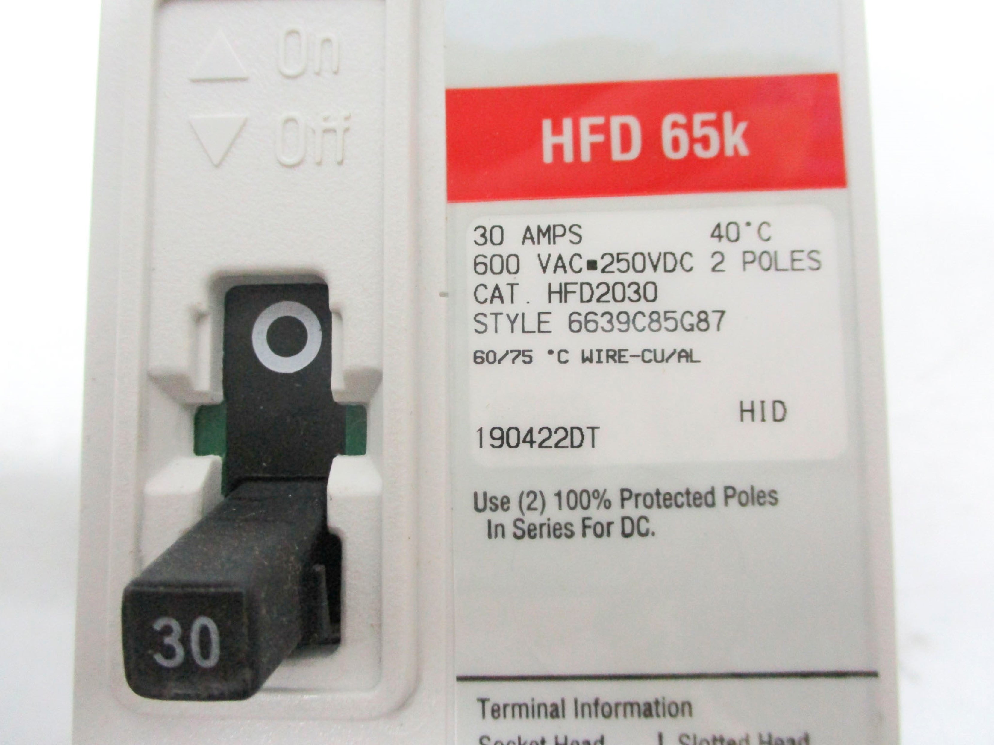 EATON HFD2030 SER. C 30A 600VAC (WHITE) NSMP