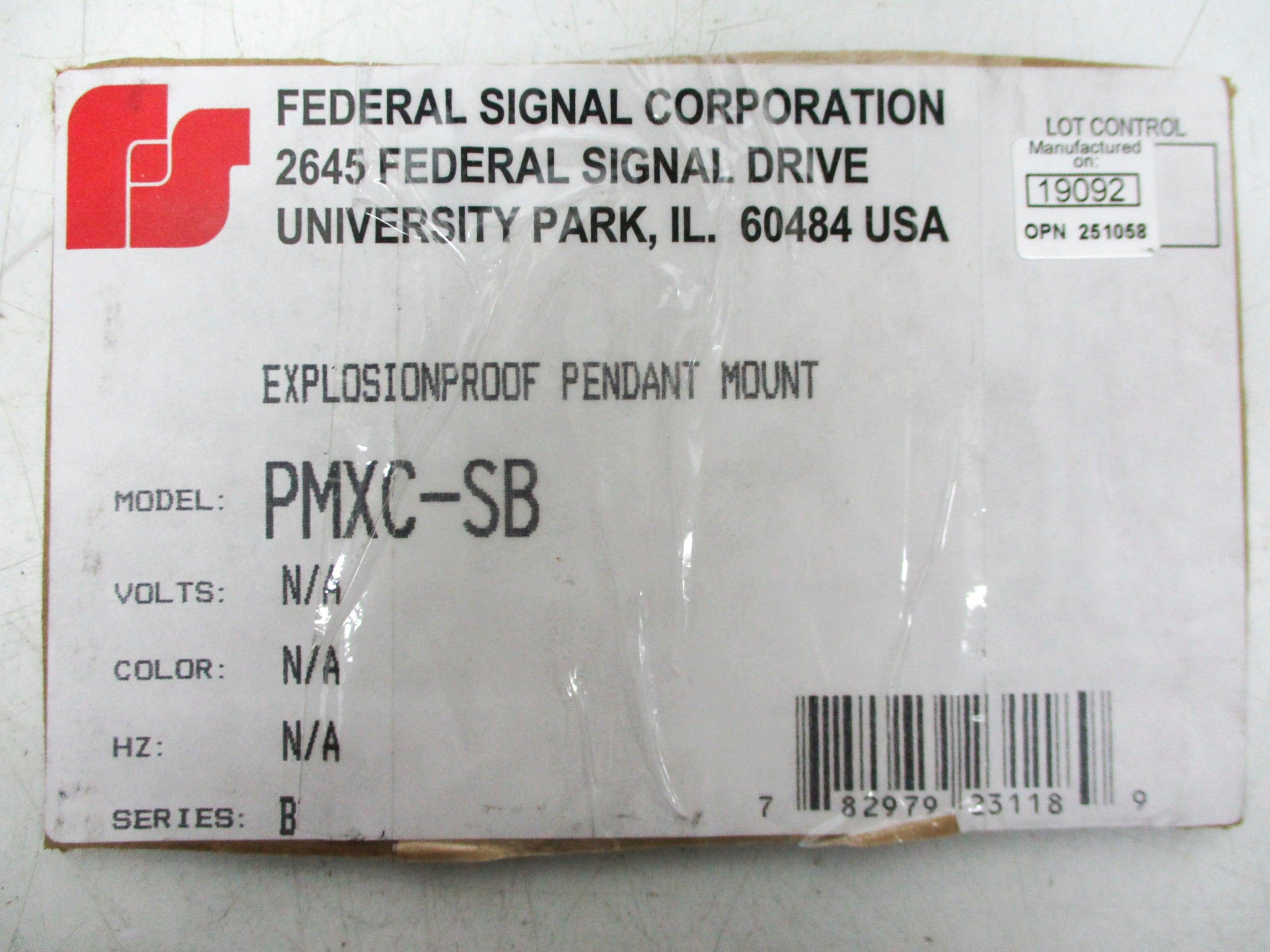 FEDERAL SIGNAL PMXC-SB SER. B UNMP