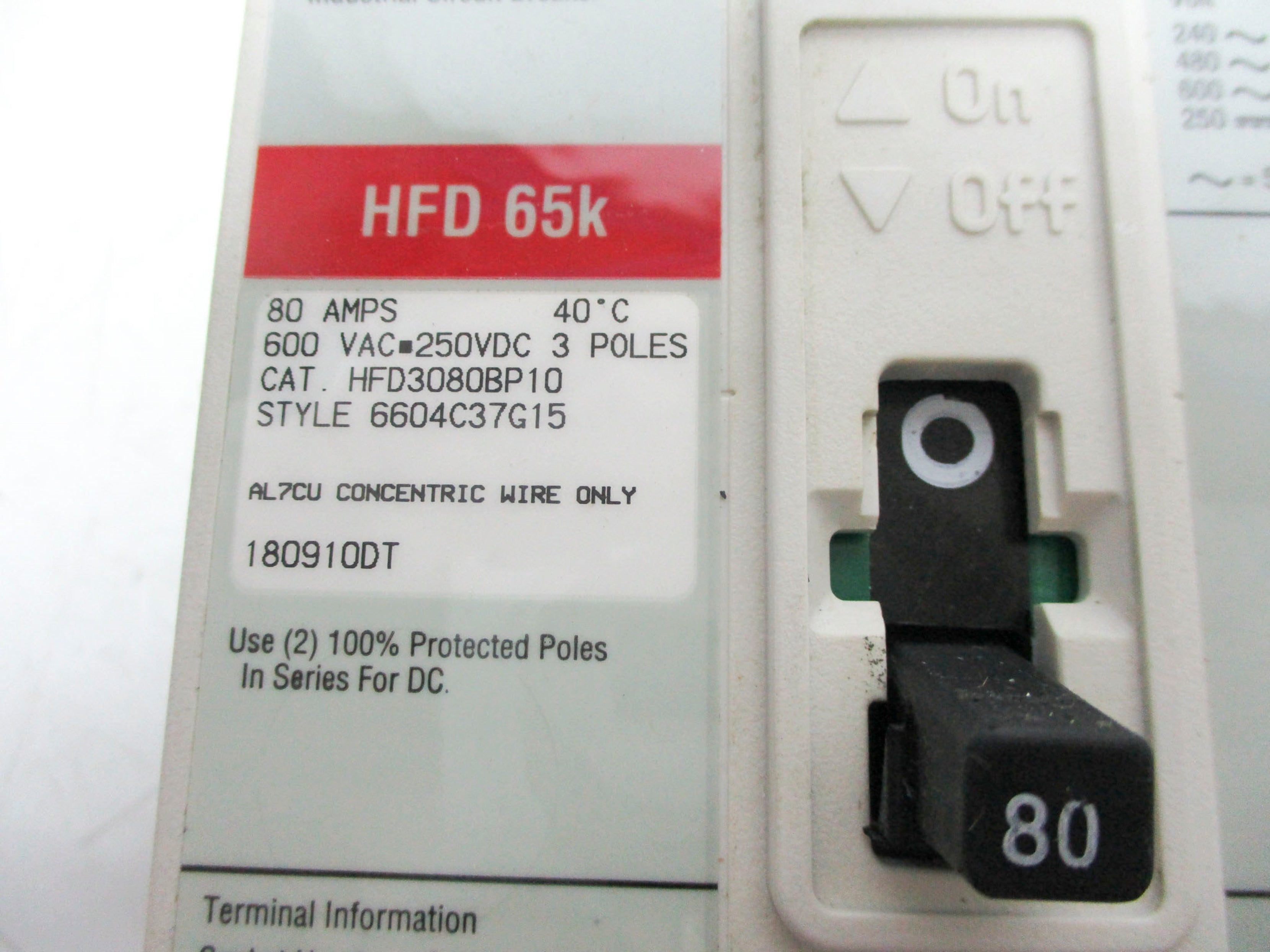 EATON HFD3080BP10 80A 600VAC UNMP