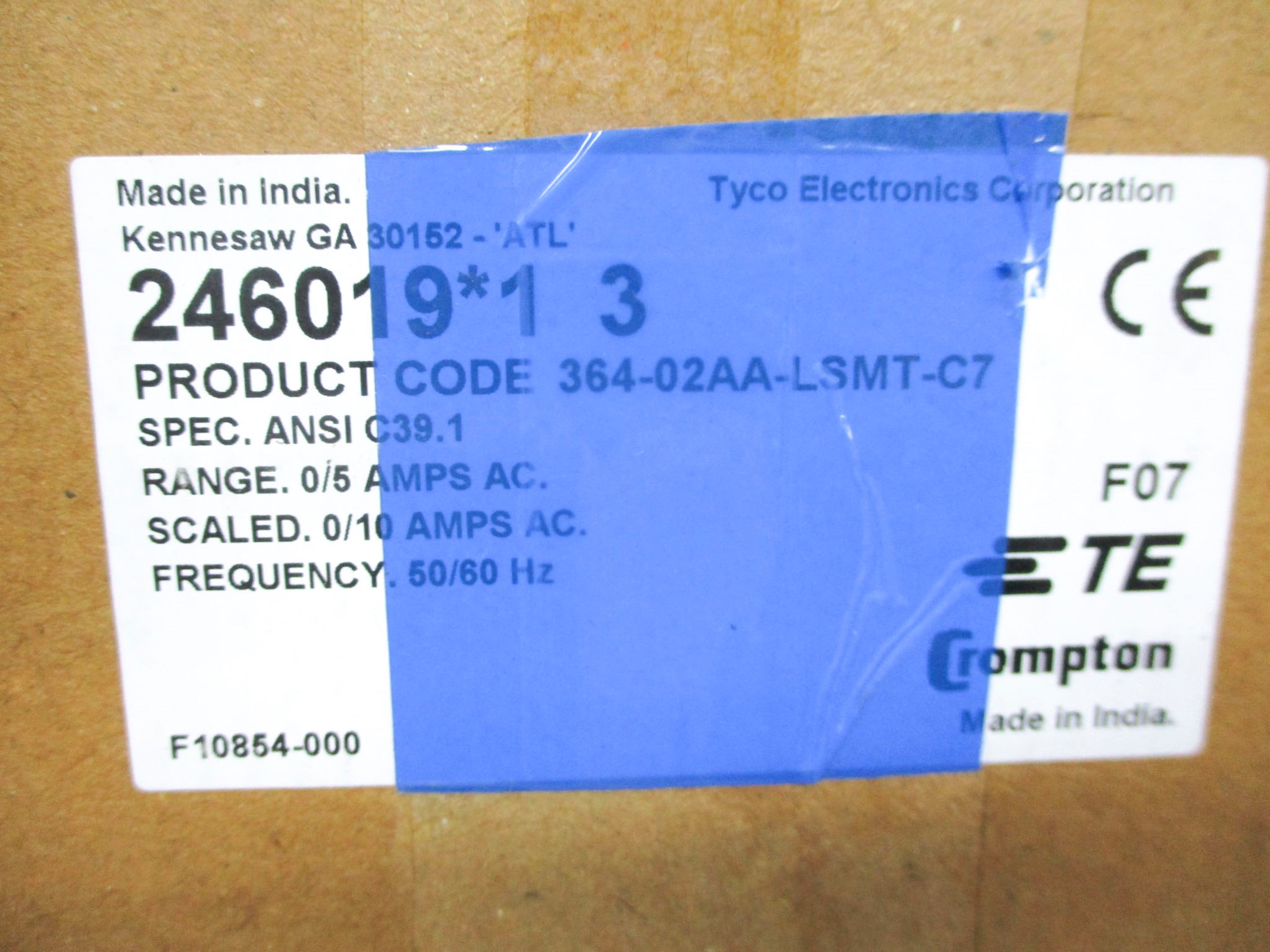 CROMPTON 364-02AA-LSMT-C7 0/10 AMP AMPERES NSMP
