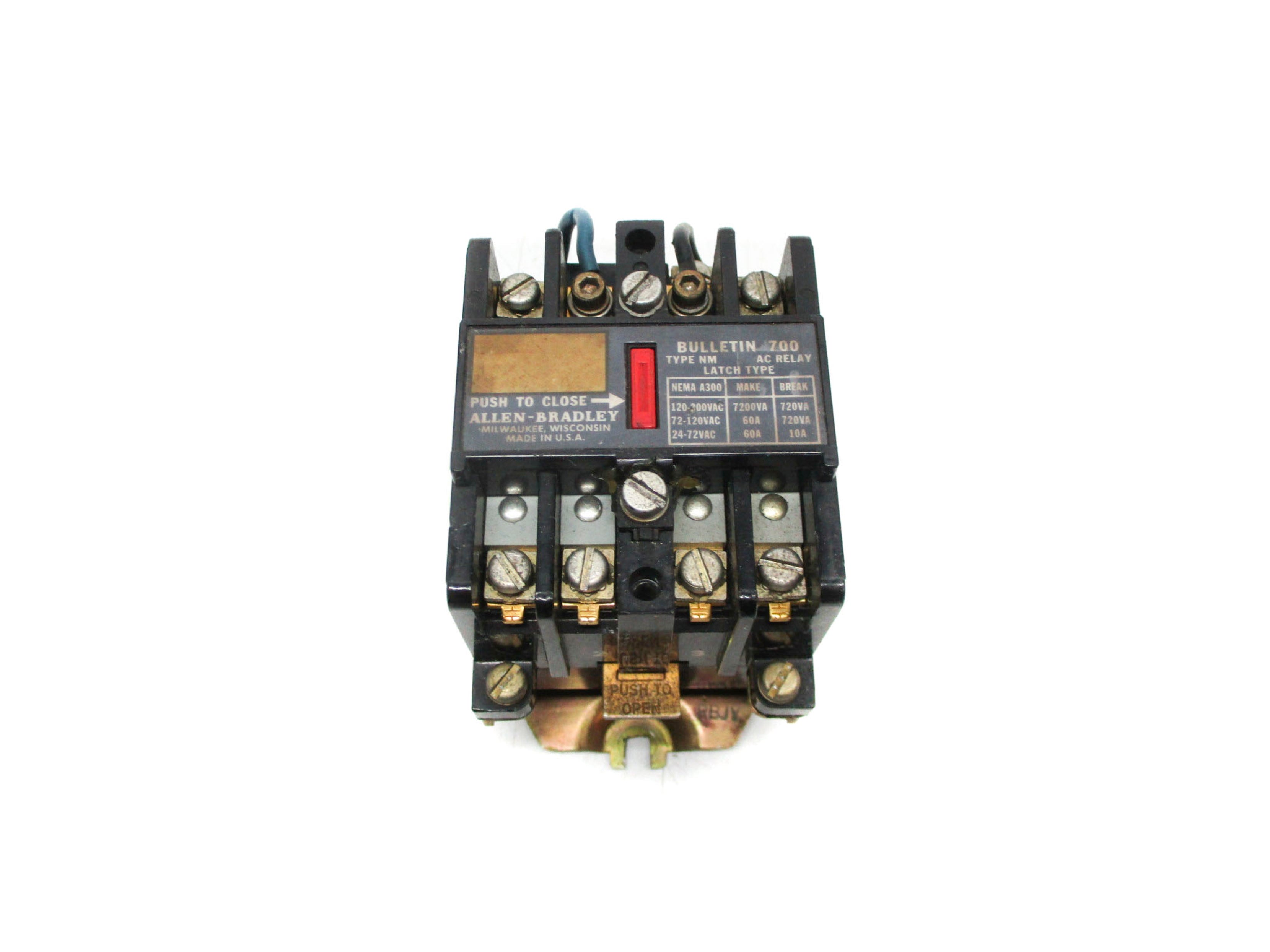 ALLEN BRADLEY 700-NM400A1 SER. D 120V60HZ 110V50HZ UNMP