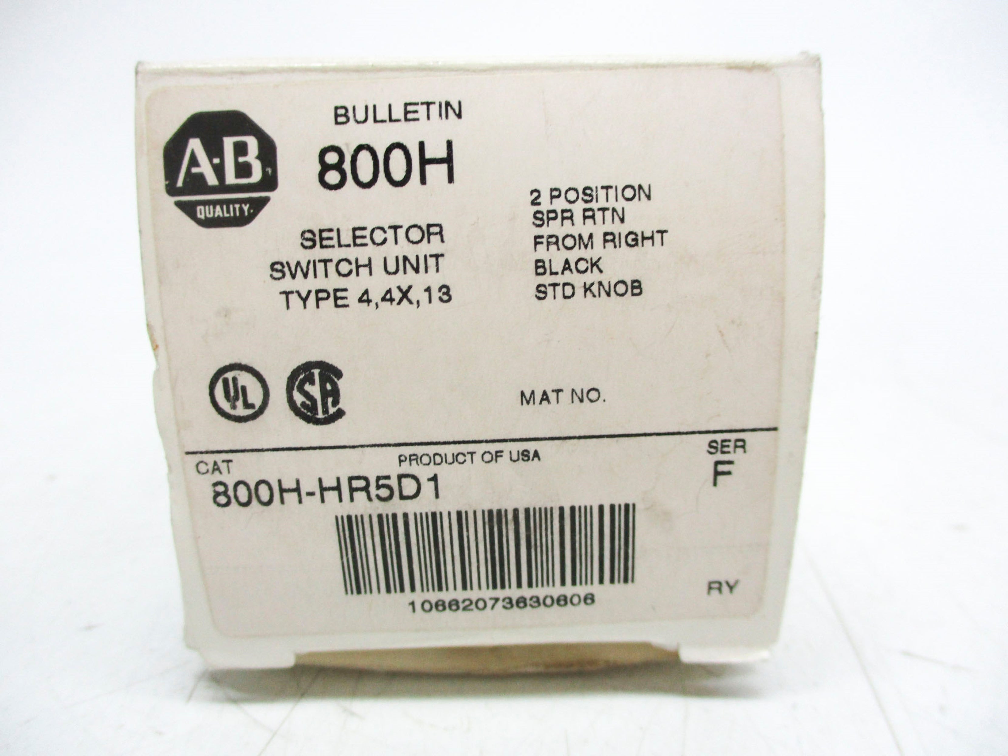 ALLEN BRADLEY 800H-HR5D1 SER. F (AS PICTURED) (WH) NSMP